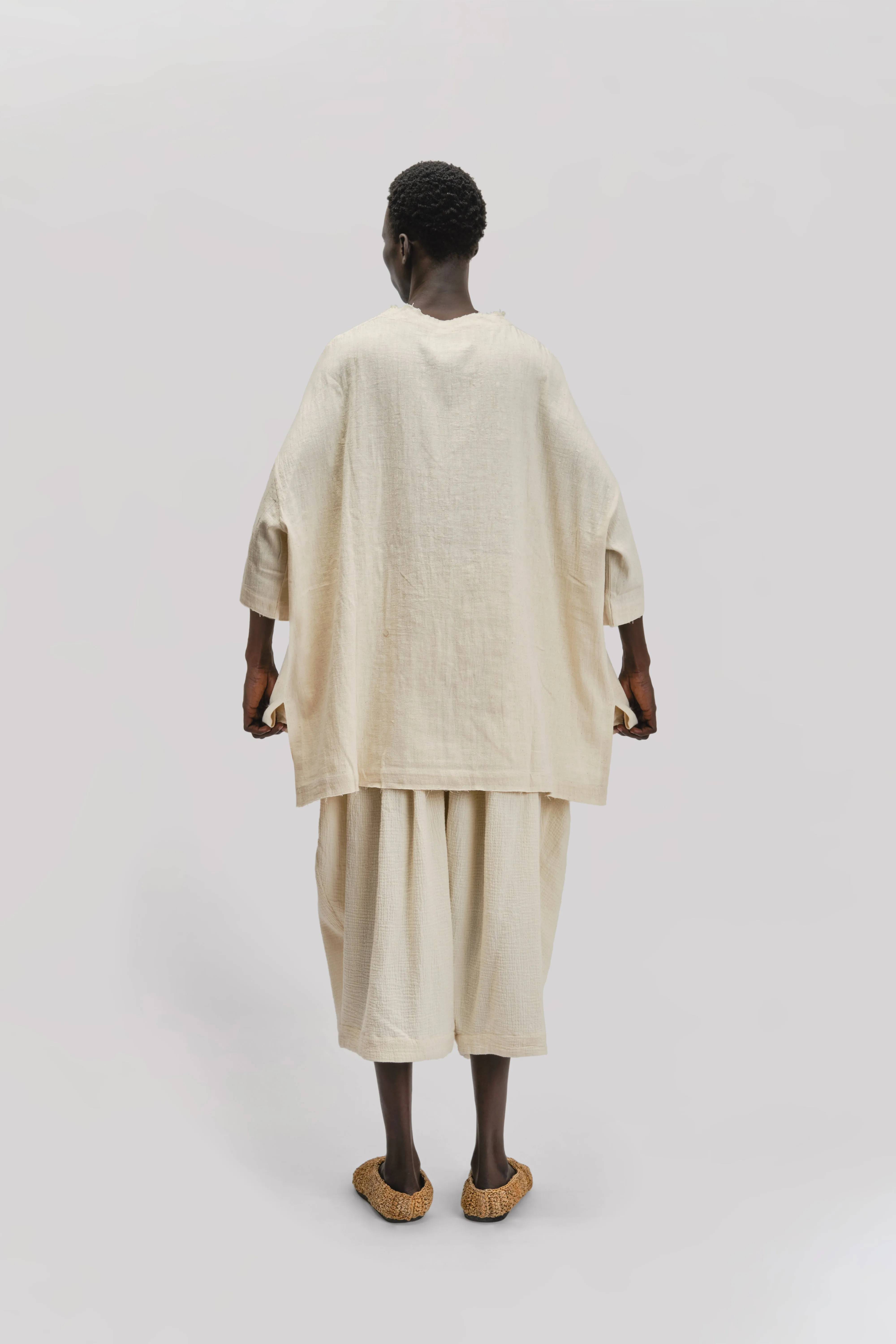 Beekeeper T-Shirt – Handwoven Kala Cotton - Cream sold by Gathering product image thumbnail 5