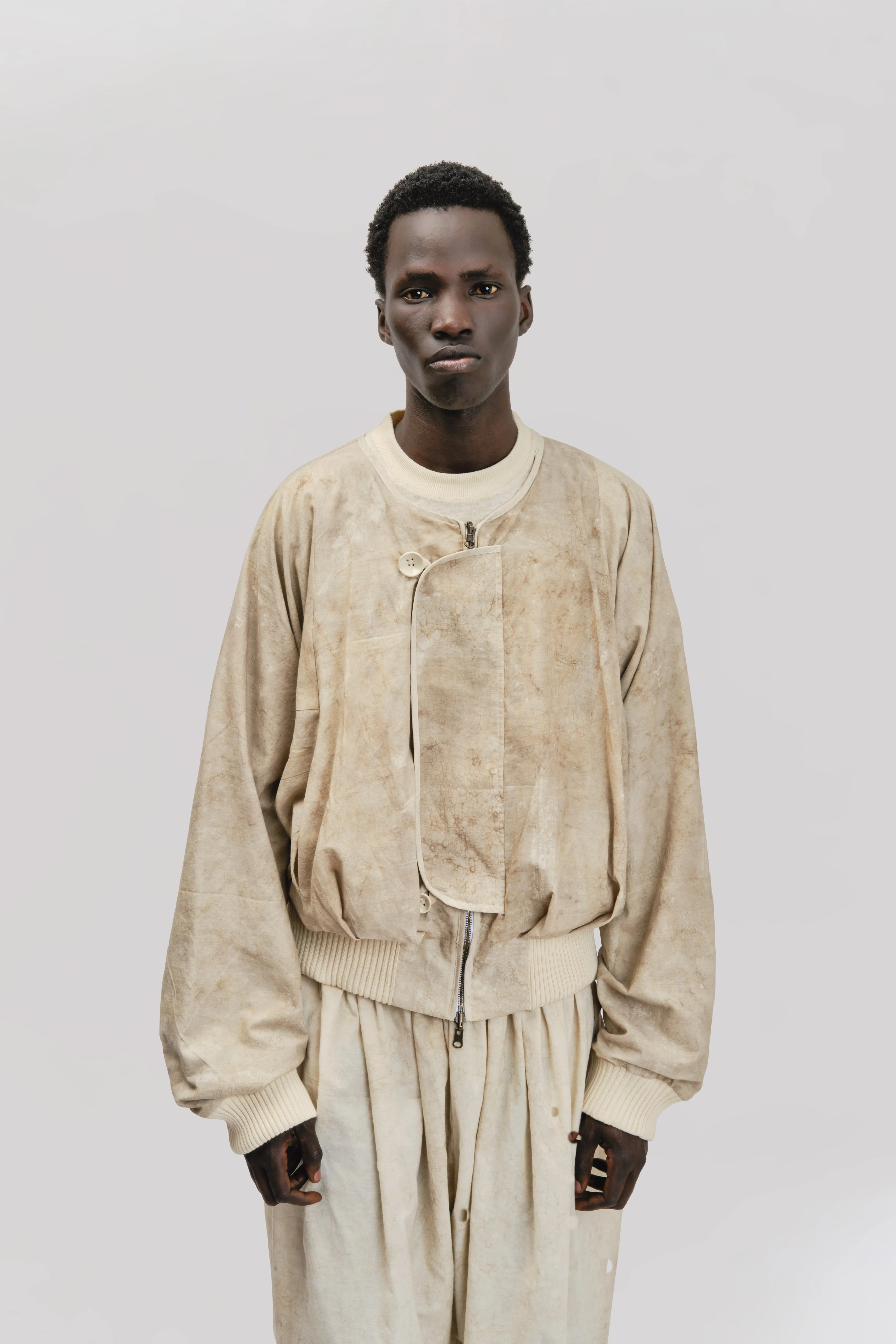 Roly Poly Jacket - Dabu Organic Cotton - Cream Mud sold by Gathering product image thumbnail 4