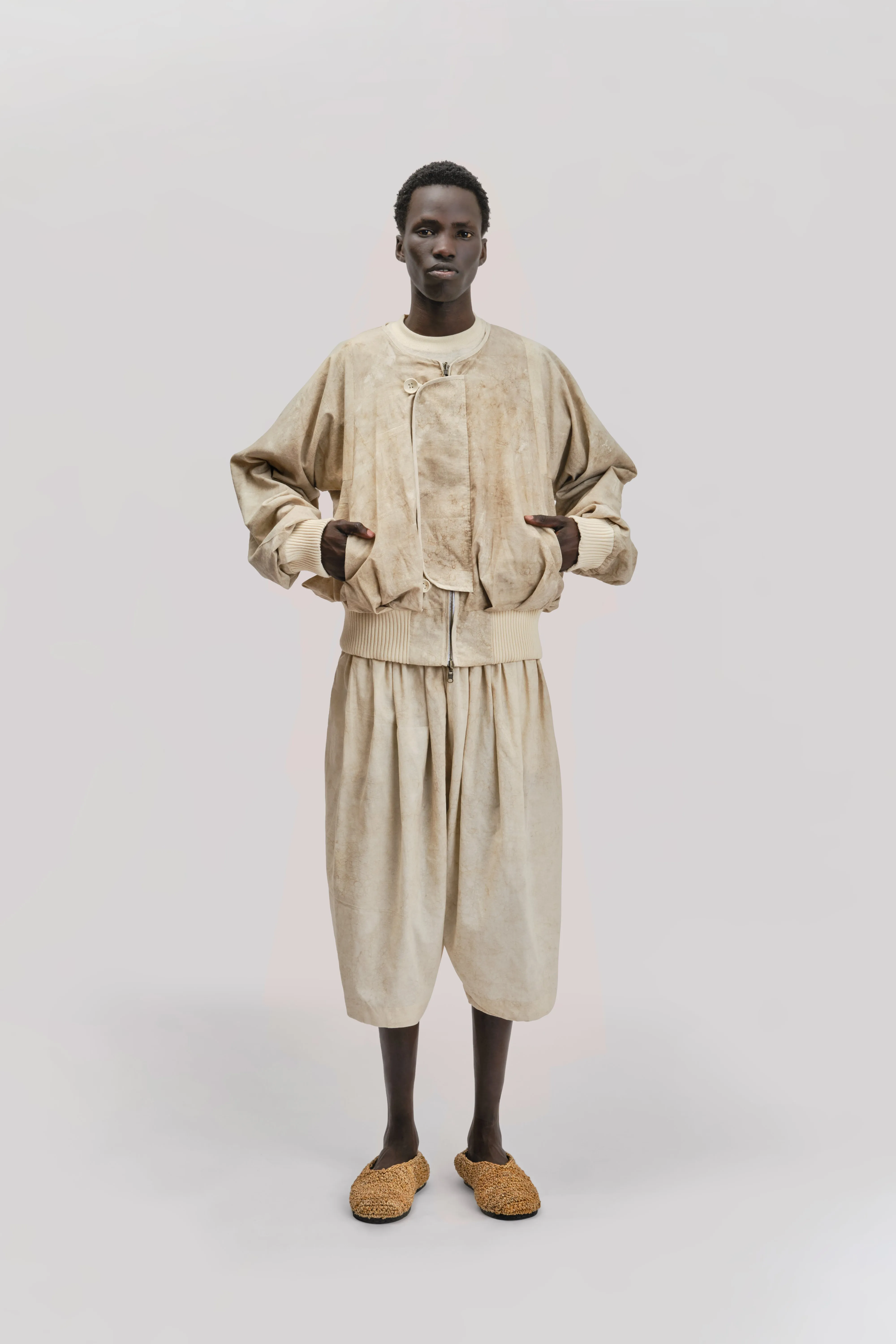 Roly Poly Jacket - Dabu Organic Cotton - Cream Mud sold by Gathering