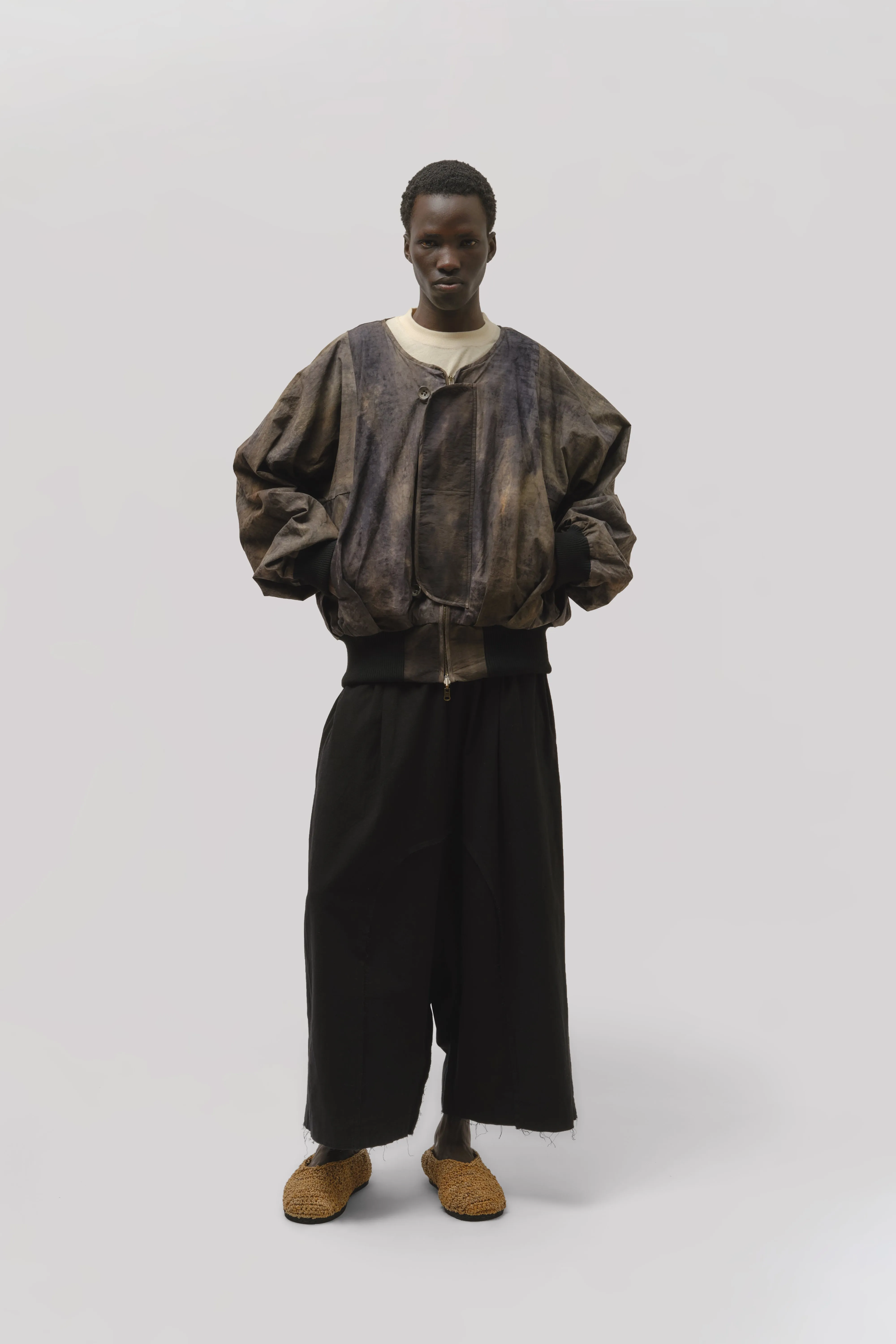 Roly Poly Jacket - Hand Painted Cotton - Dark Monet sold by Gathering