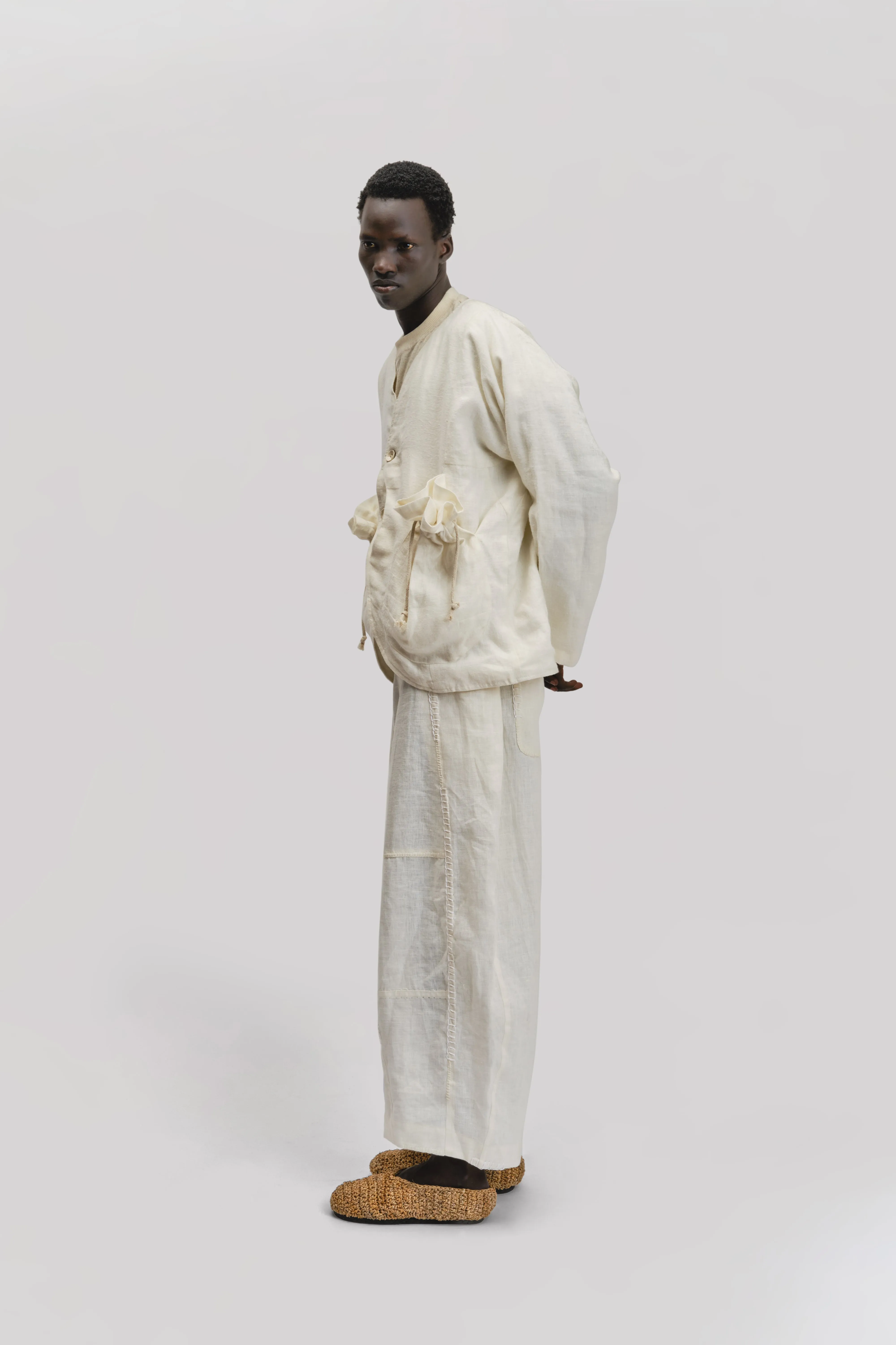 Beekeeper Jacket – Japanese Brushed Linen - White sold by Gathering product image thumbnail 3