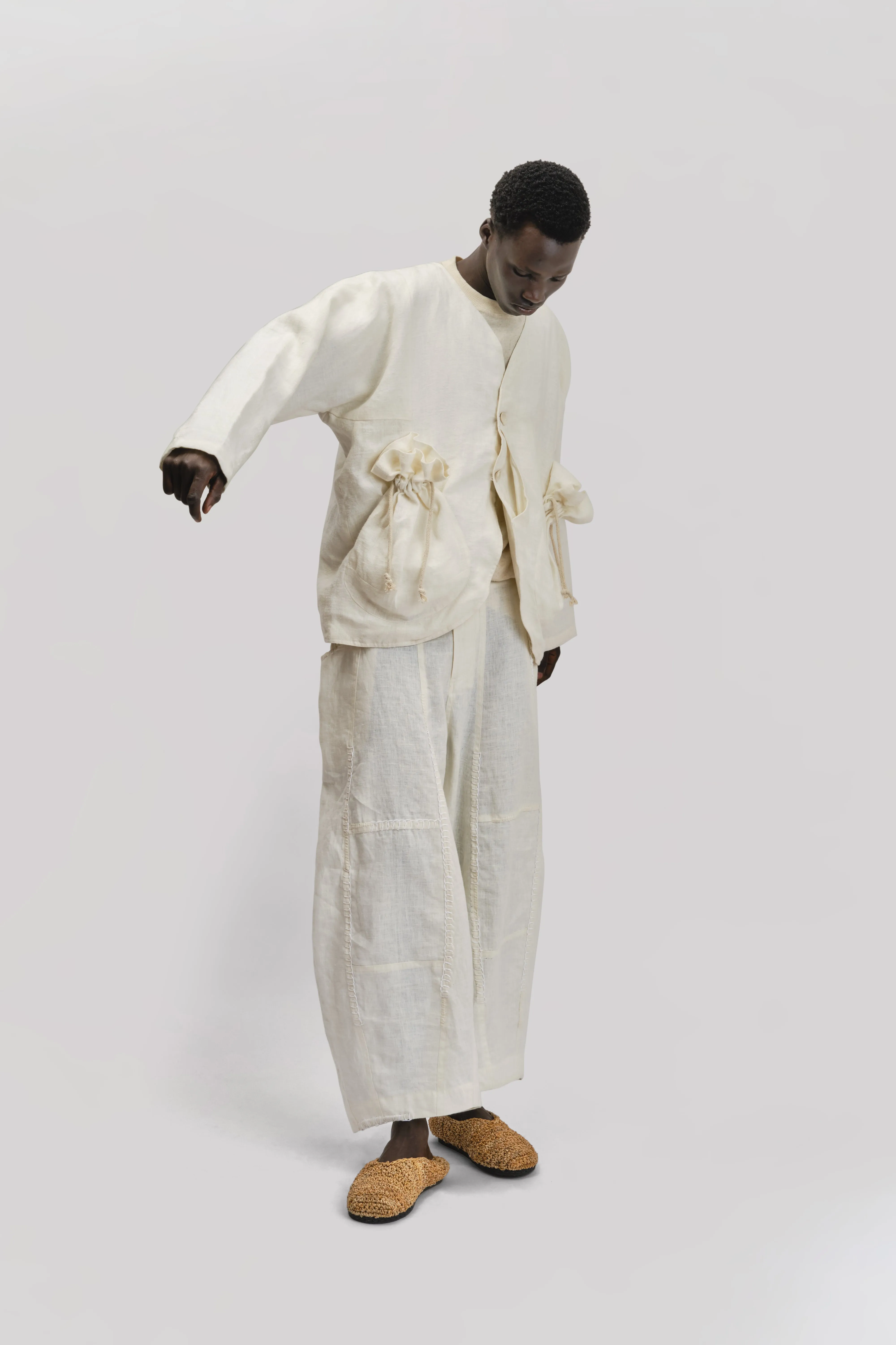 Beekeeper Jacket – Japanese Brushed Linen - White sold by Gathering product image thumbnail 4