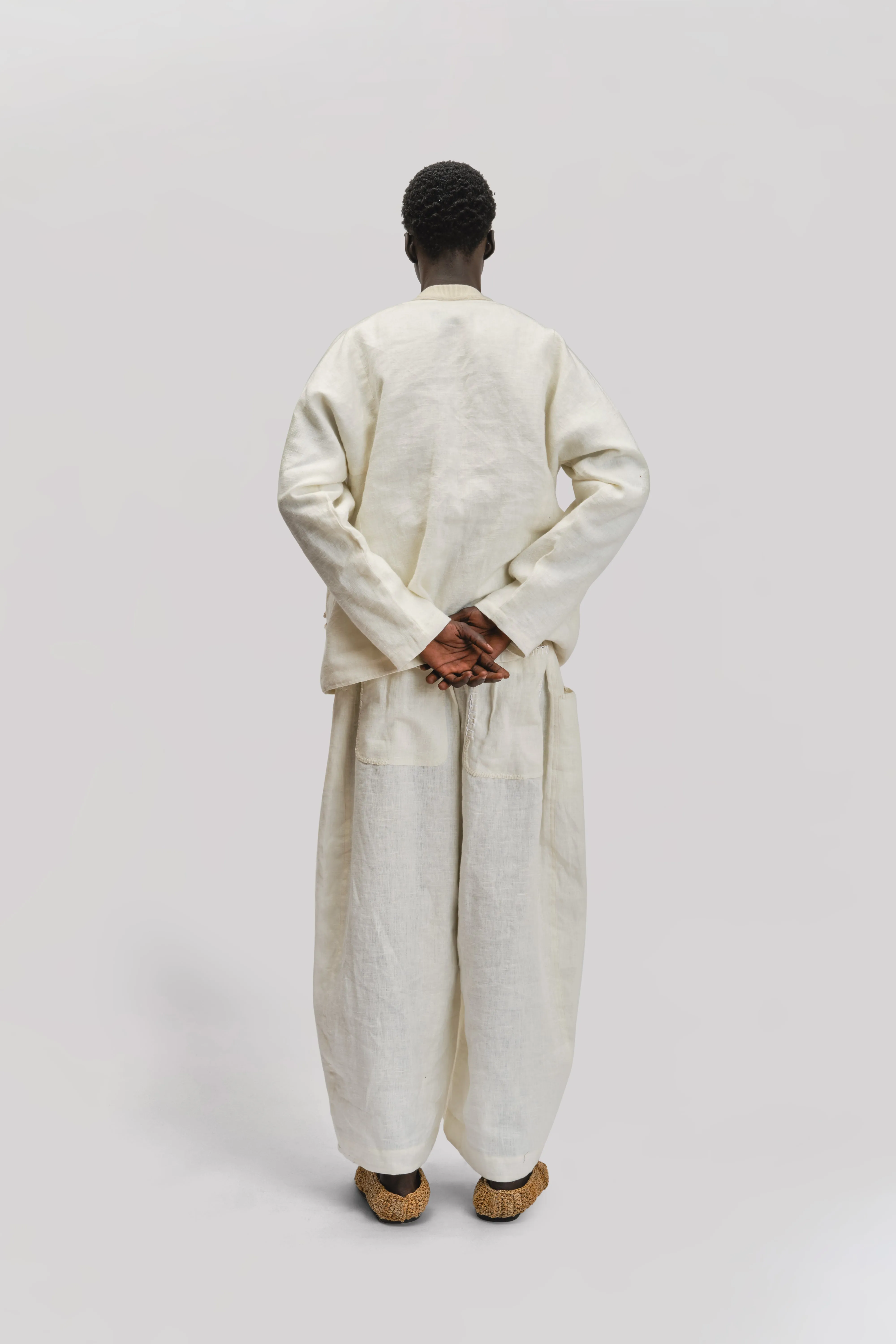 Beekeeper Jacket – Japanese Brushed Linen - White sold by Gathering product image thumbnail 2