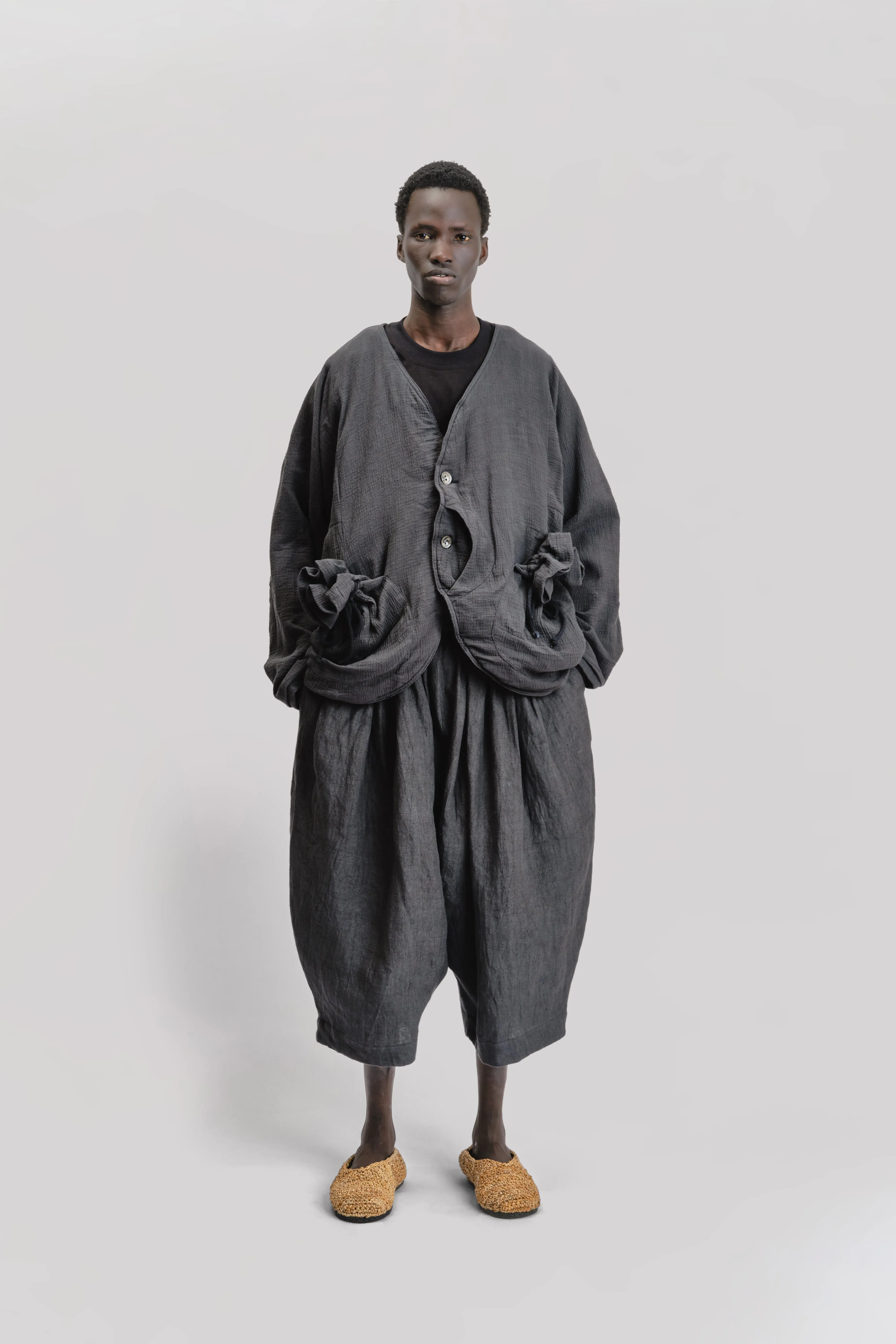 Beekeeper Jacket – Organic Double Gauze – Black sold by Gathering