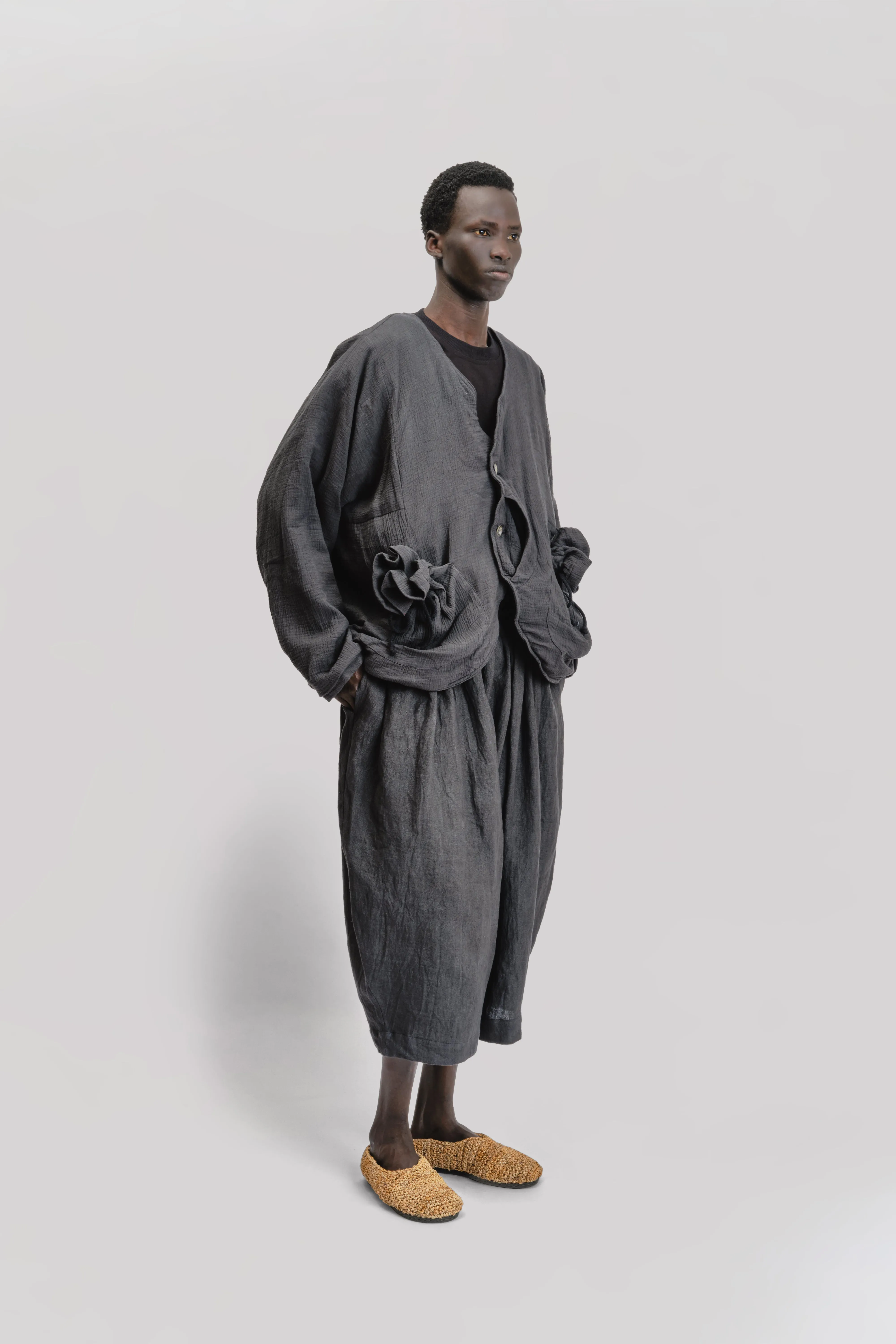 Beekeeper Jacket – Organic Double Gauze – Black sold by Gathering product image thumbnail 2