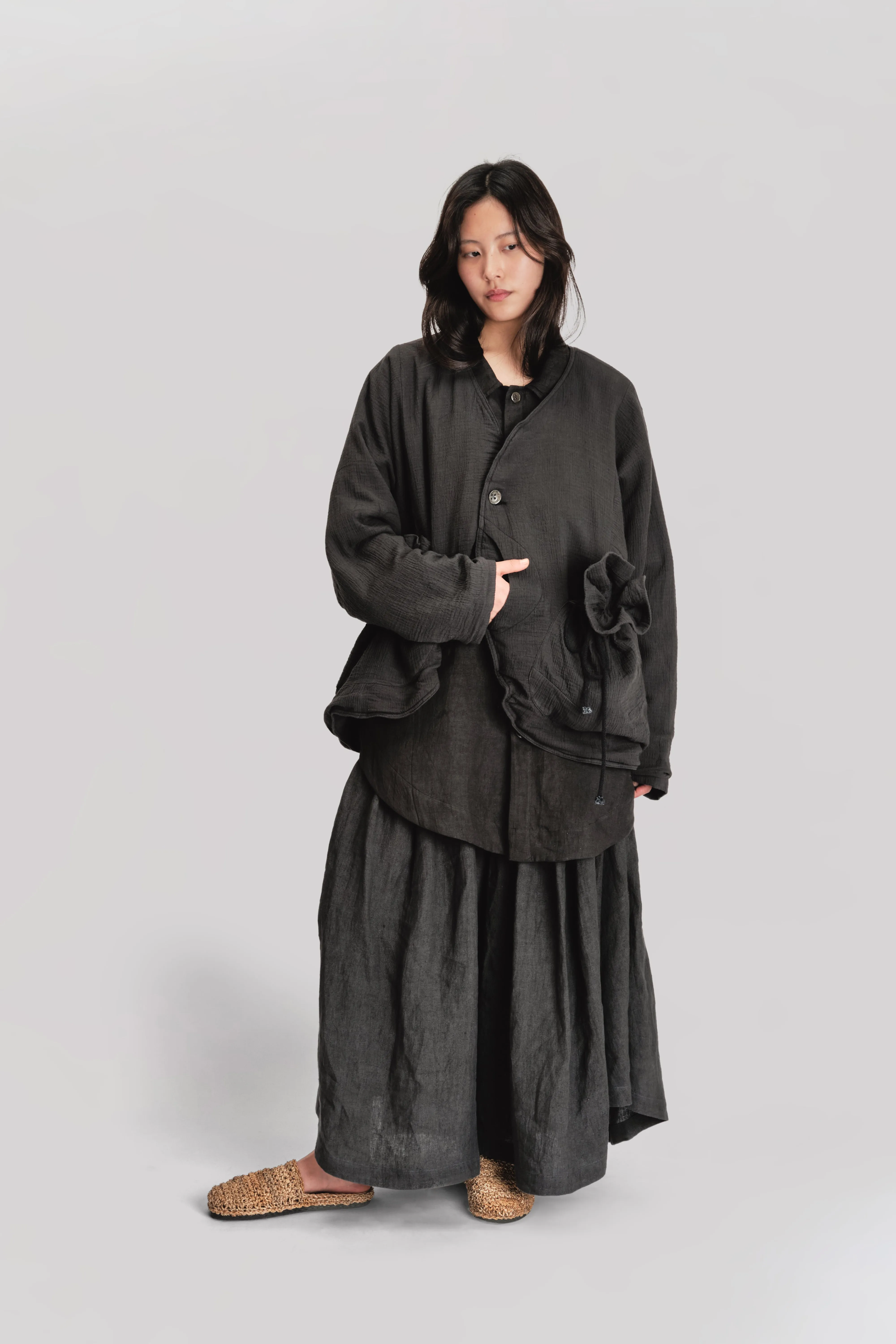 Beekeeper Jacket – Organic Double Gauze – Black sold by Gathering product image thumbnail 5