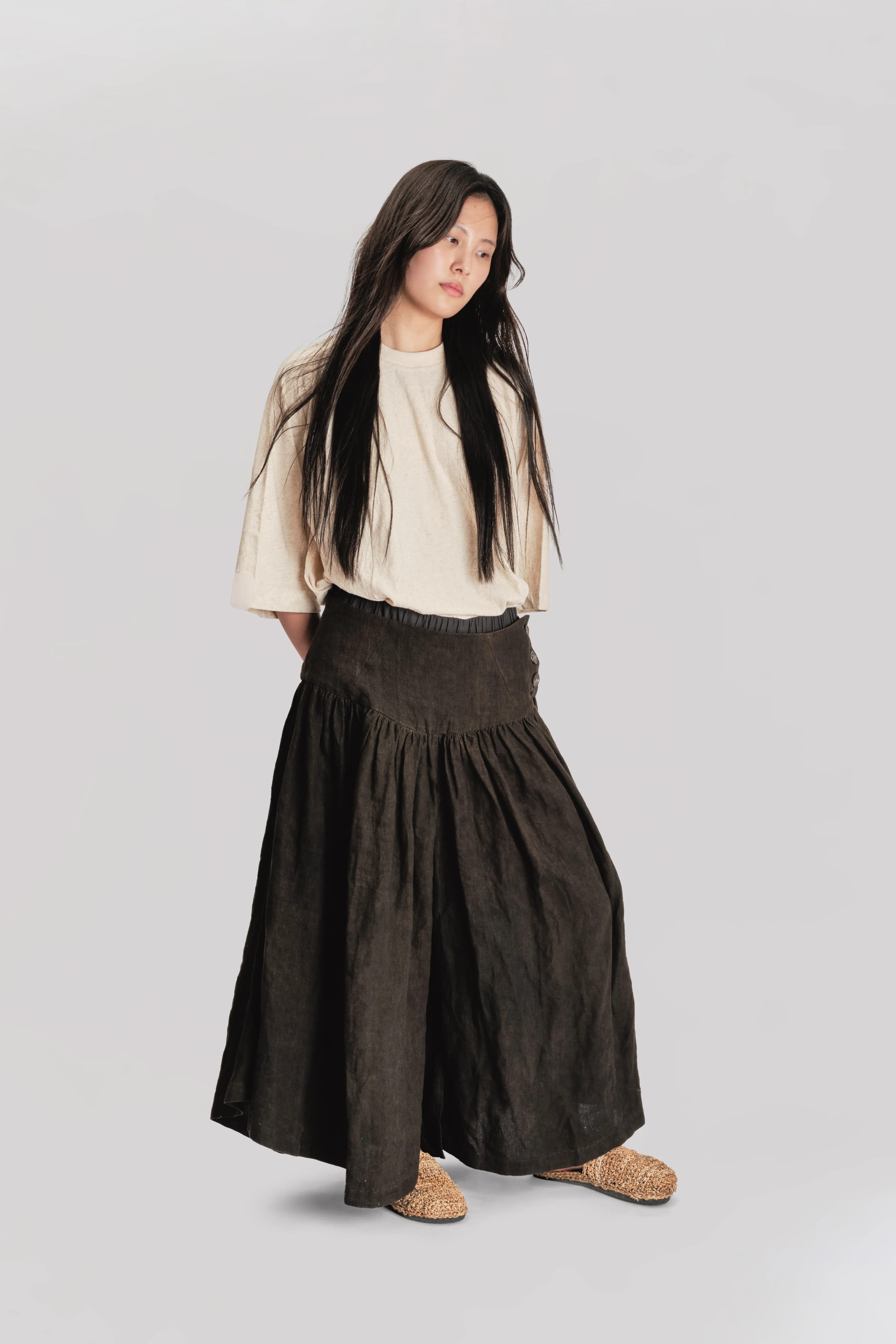 Bedouin Pant - Japanese Stonewashed Linen - Khaki Green sold by Gathering product image thumbnail 5