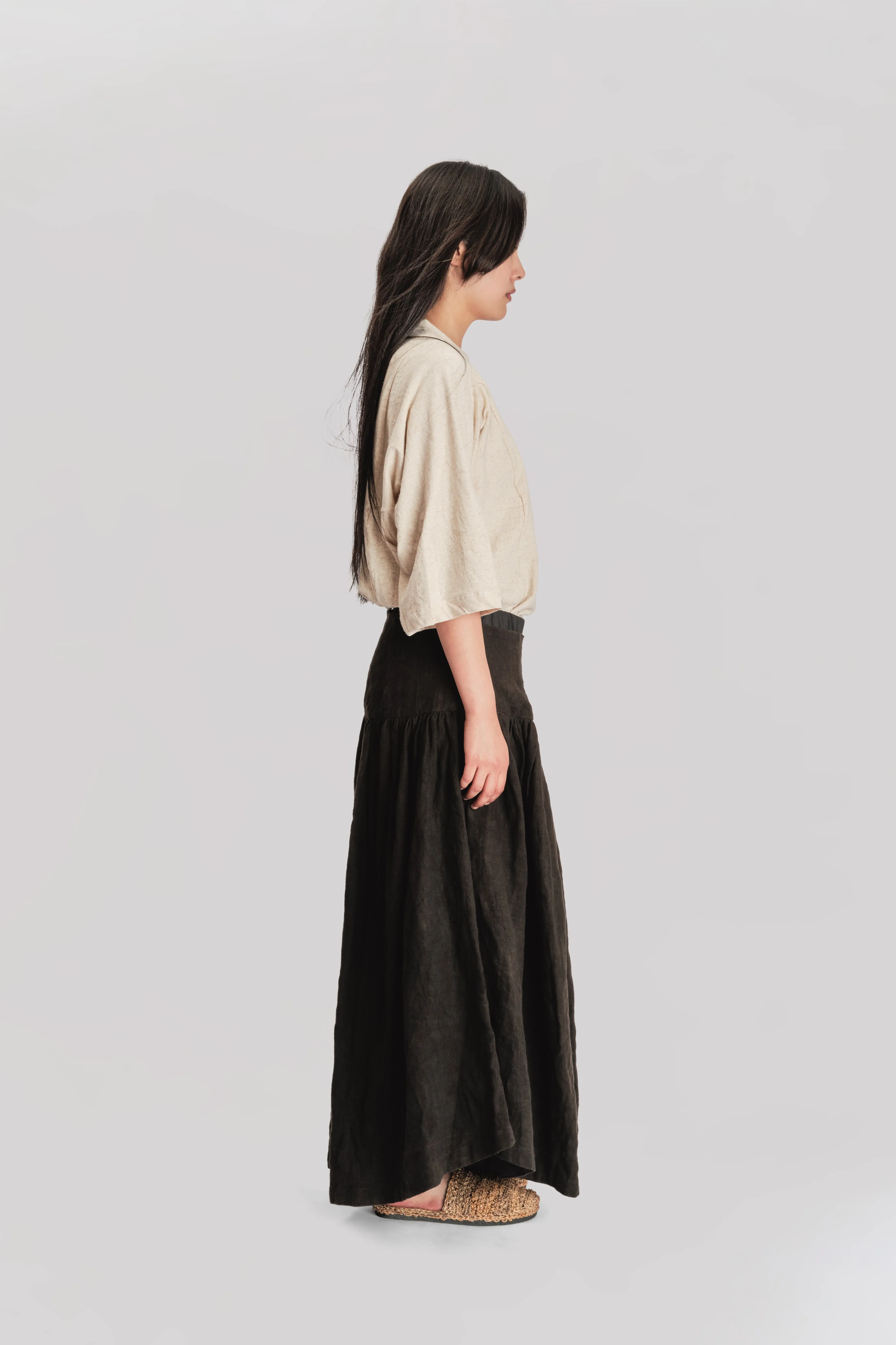 Bedouin Pant - Japanese Stonewashed Linen - Khaki Green sold by Gathering product image thumbnail 3