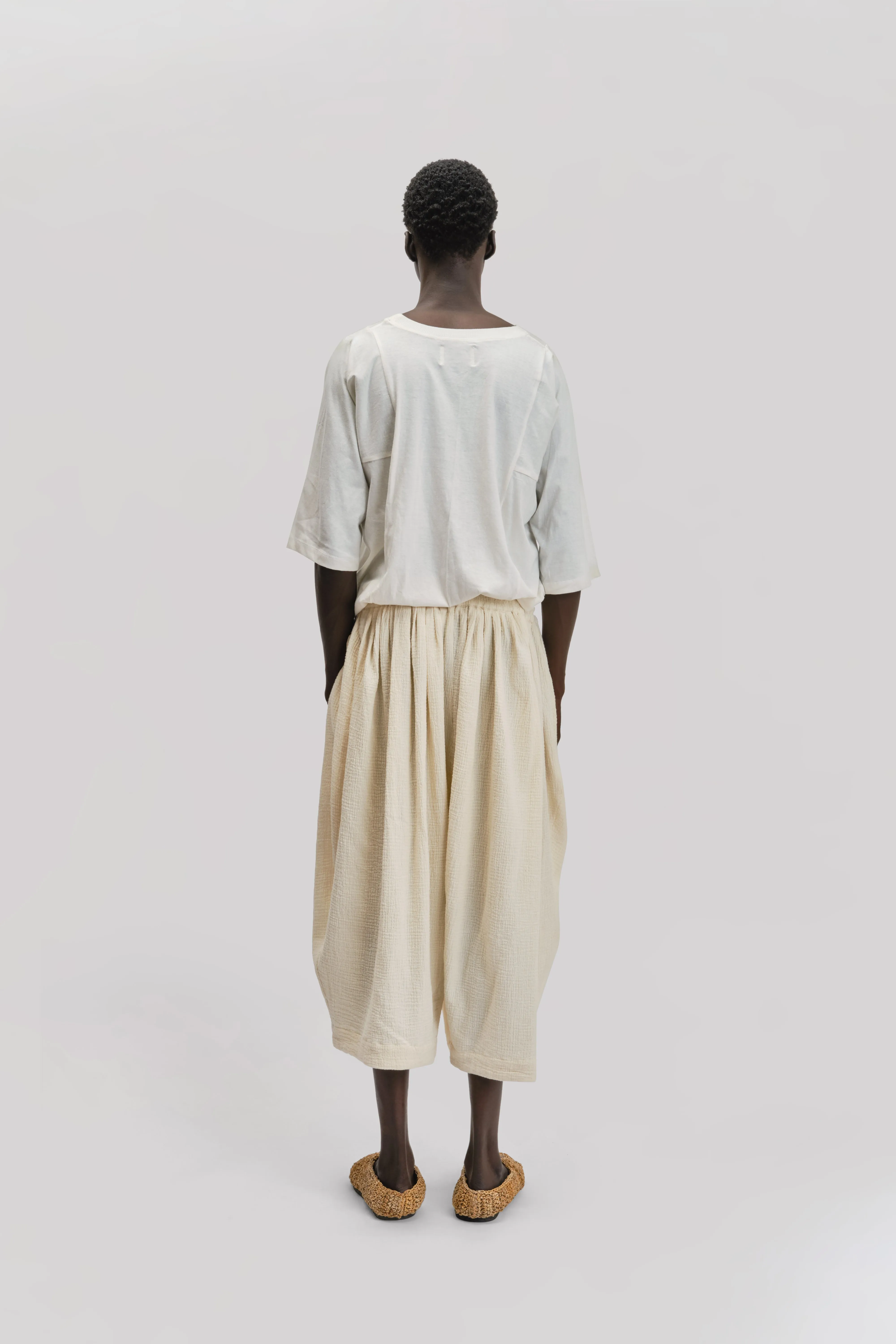 Hobo T-Shirt – Cotton Linen Jersey – White sold by Gathering product image thumbnail 4