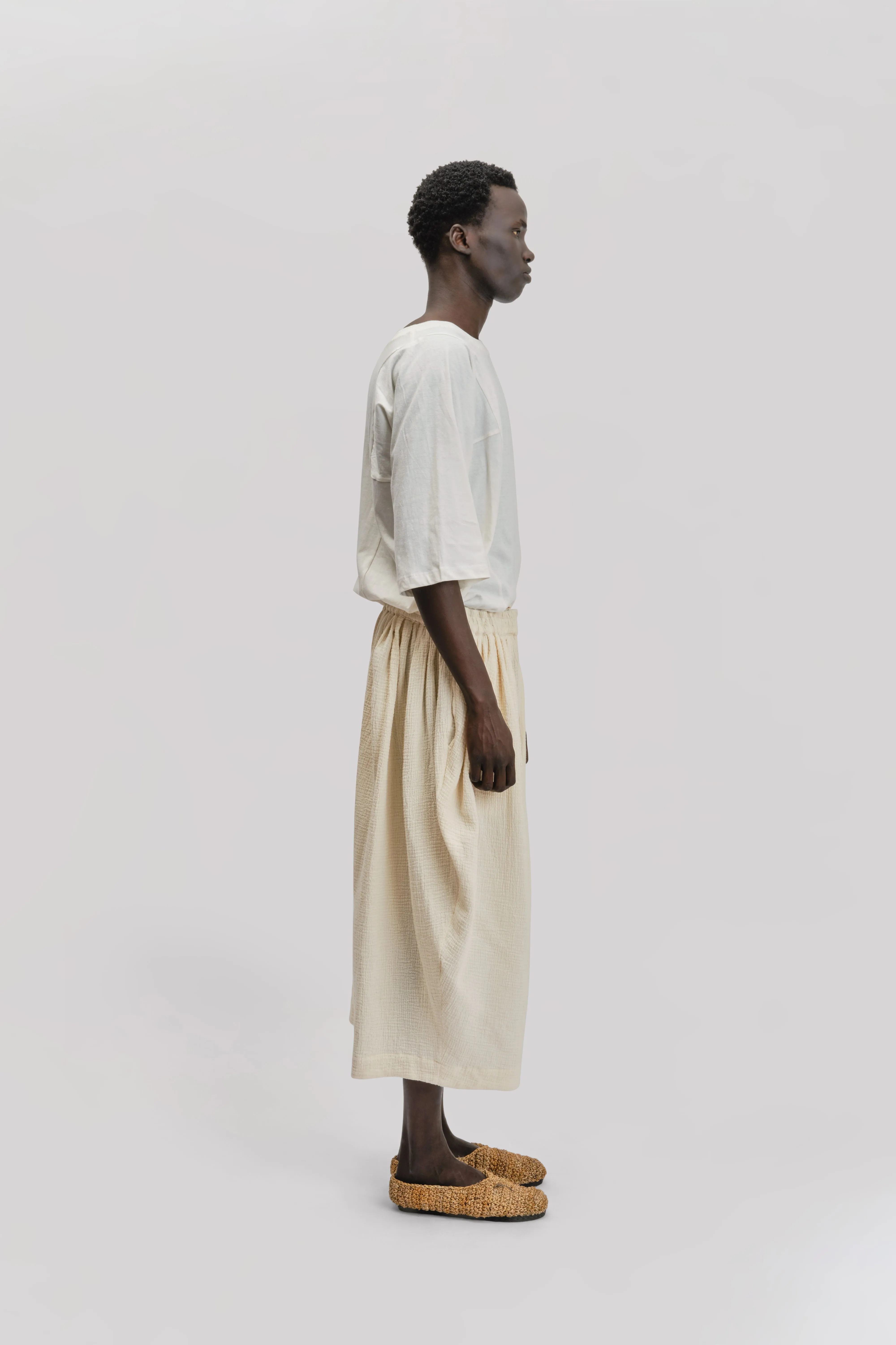 Hobo T-Shirt – Cotton Linen Jersey – White sold by Gathering product image thumbnail 3