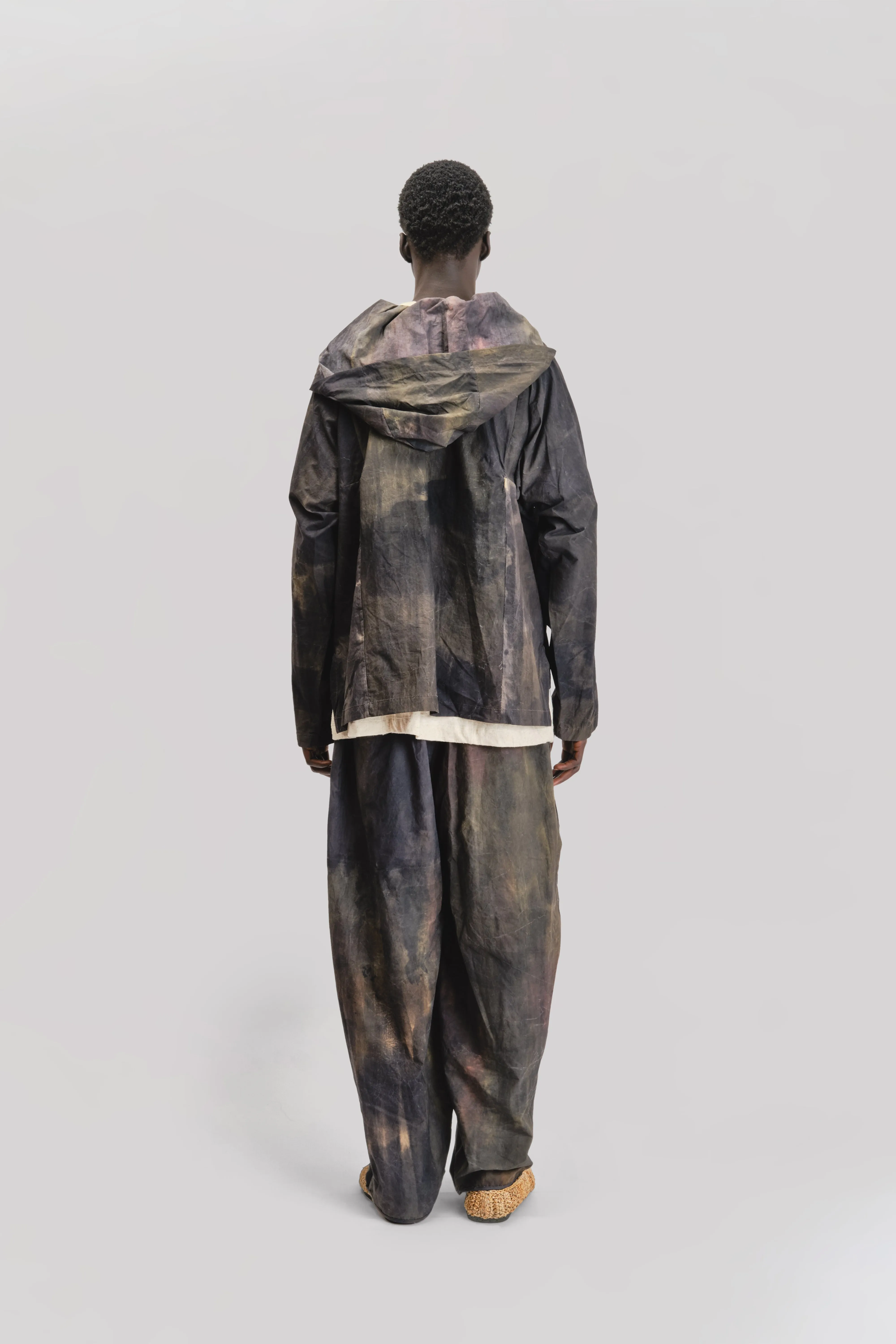 Fisherman Hoodie – Hand Painted Cotton – Dark Monet sold by Gathering product image thumbnail 3