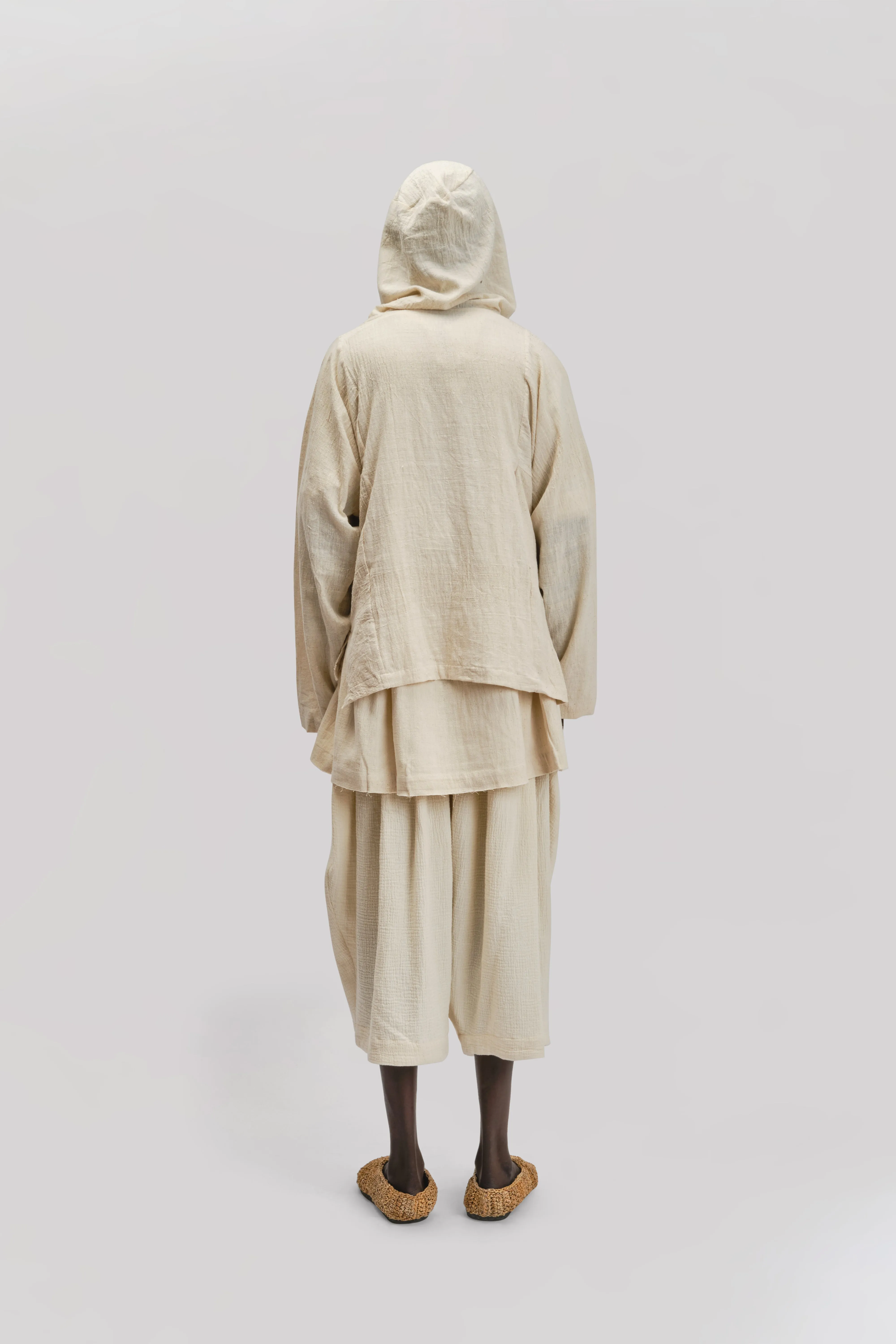 Fisherman Hoodie – Handloom Kala Cotton – Cream sold by Gathering product image thumbnail 3