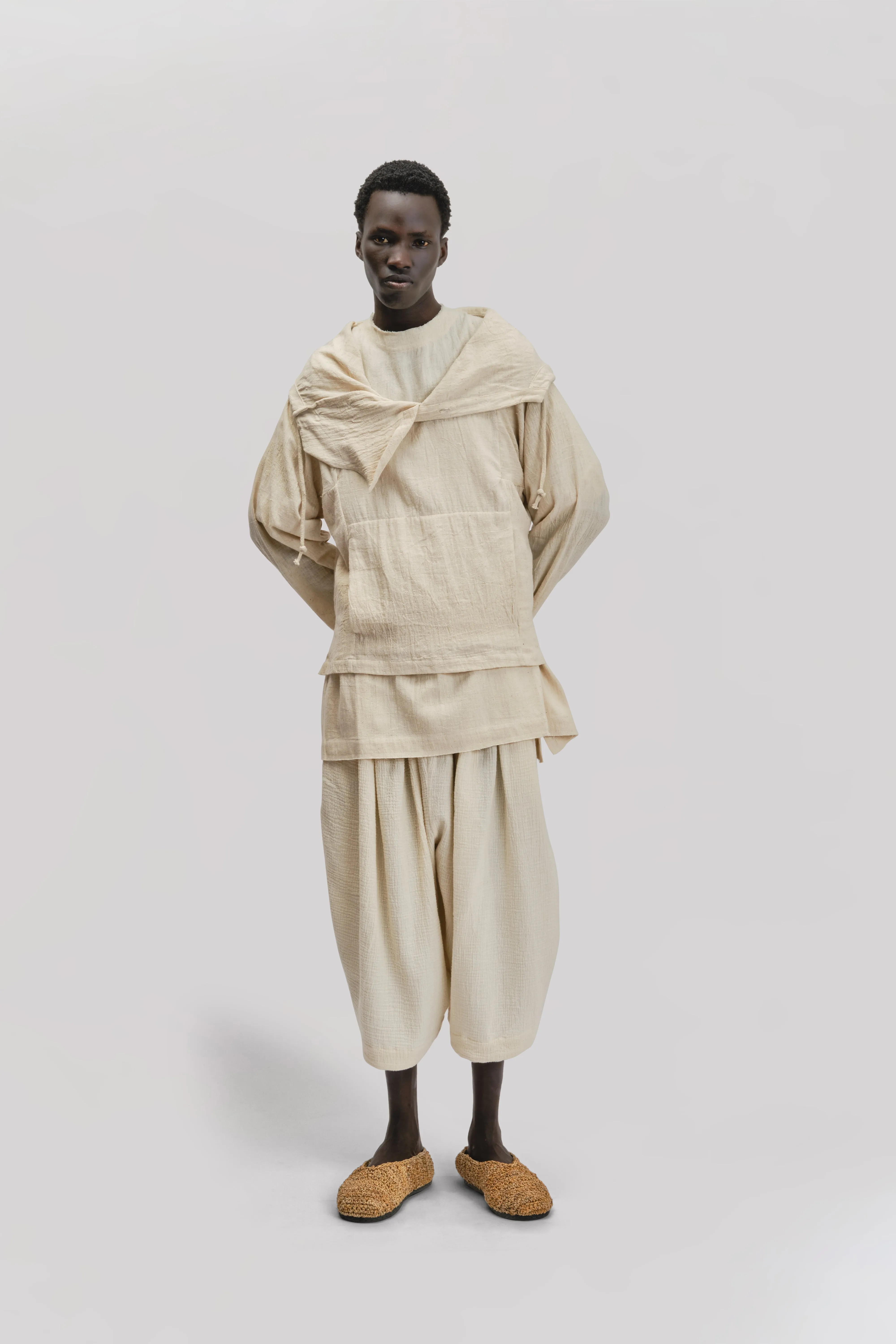 Fisherman Hoodie – Handloom Kala Cotton – Cream sold by Gathering product image thumbnail 5