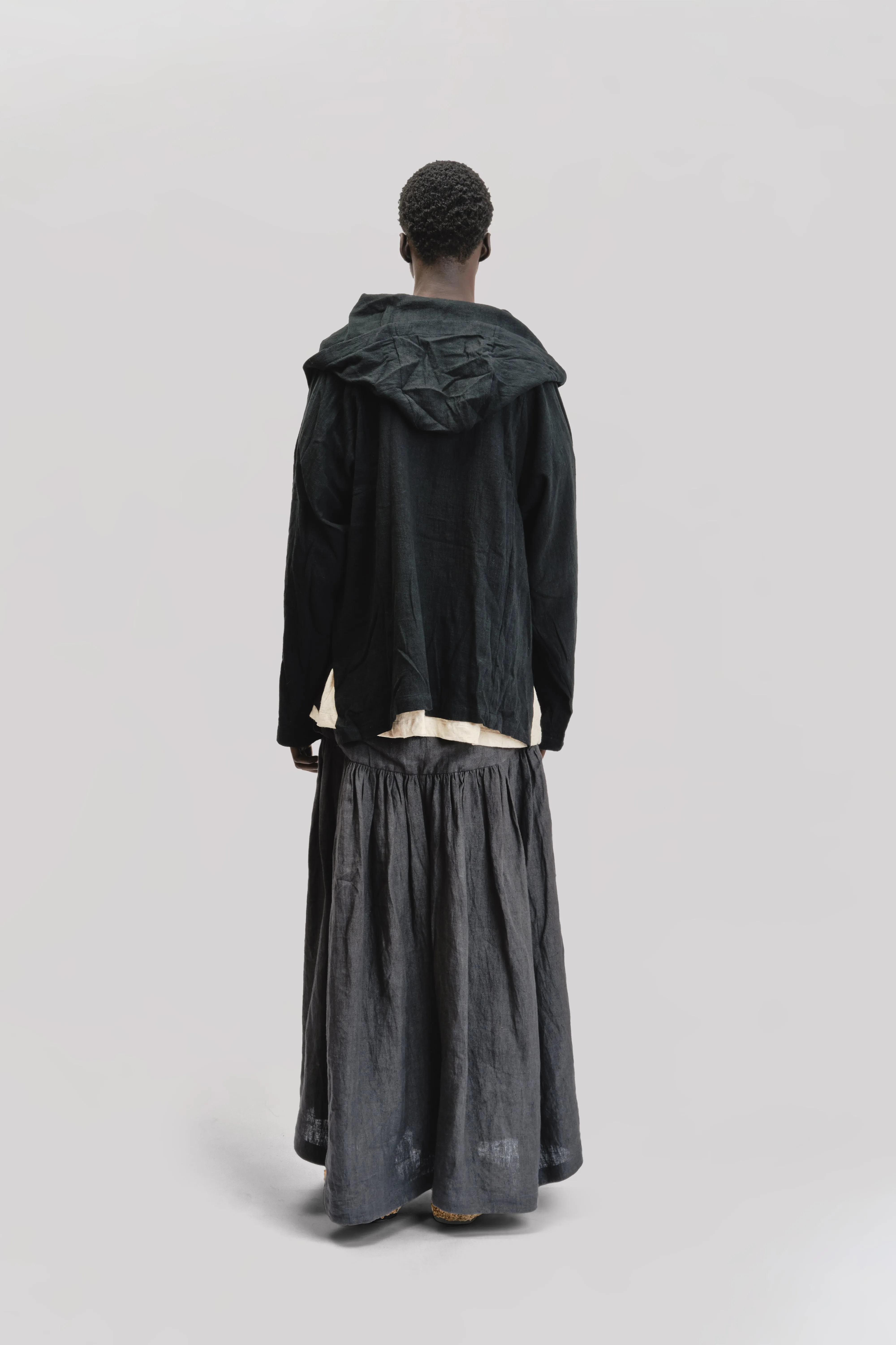 Fisherman Hoodie – Handloom Kala Cotton – Black sold by Gathering product image thumbnail 3