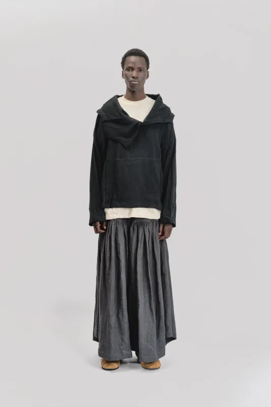 Fisherman Hoodie – Handloom Kala Cotton – Black sold by Gathering