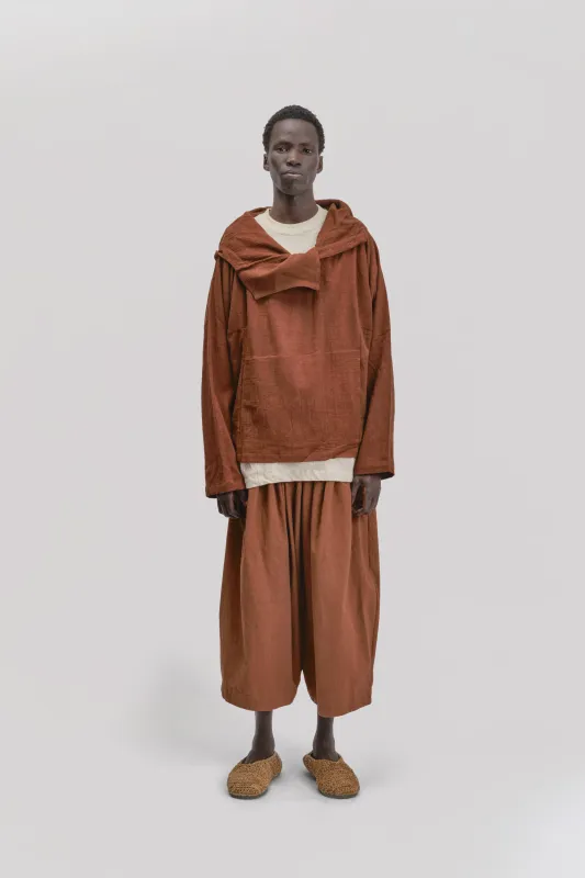 Fisherman Hoodie – Handloom Kala Cotton – Brown made by Gathering