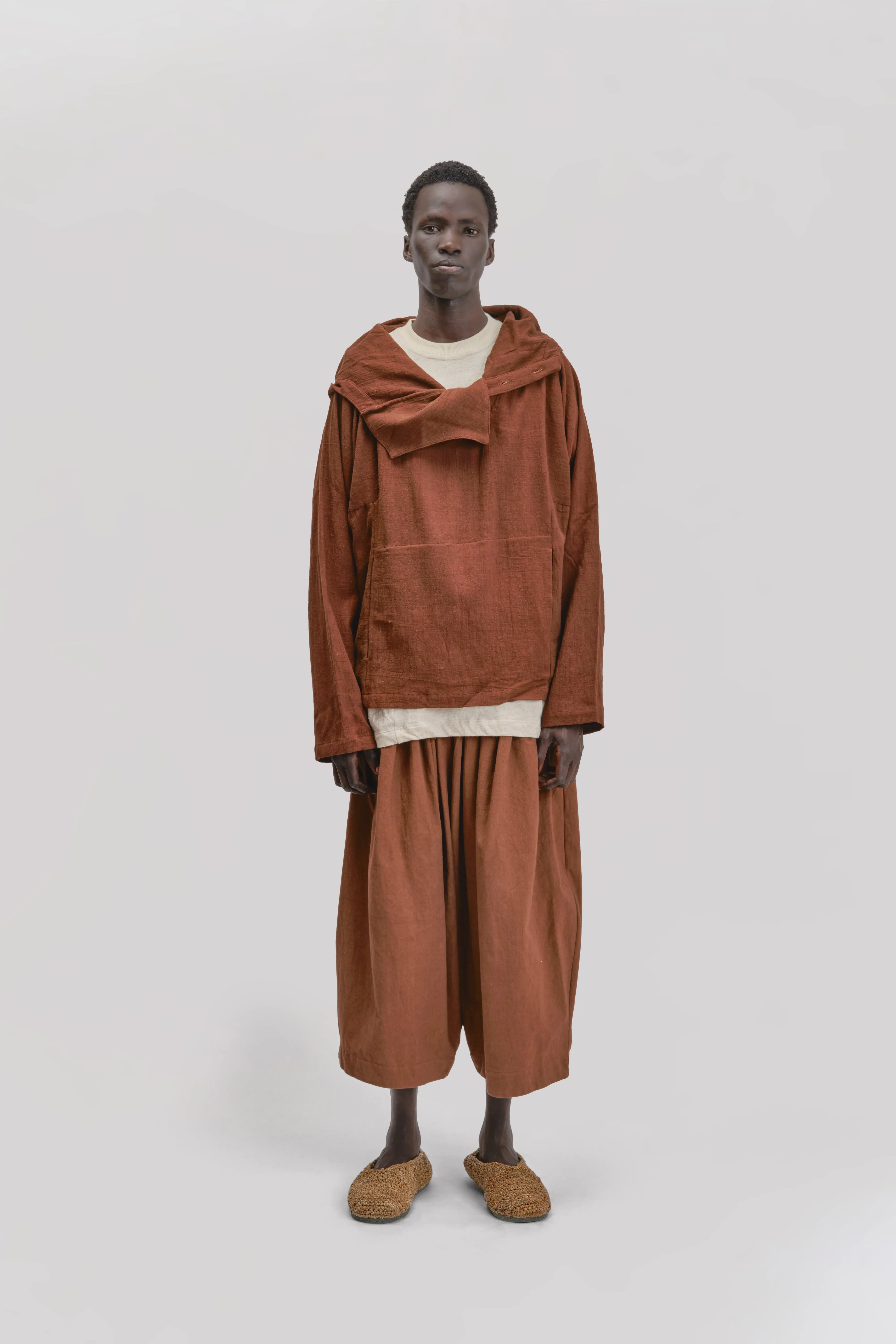 Fisherman Hoodie – Handloom Kala Cotton – Brown sold by Gathering