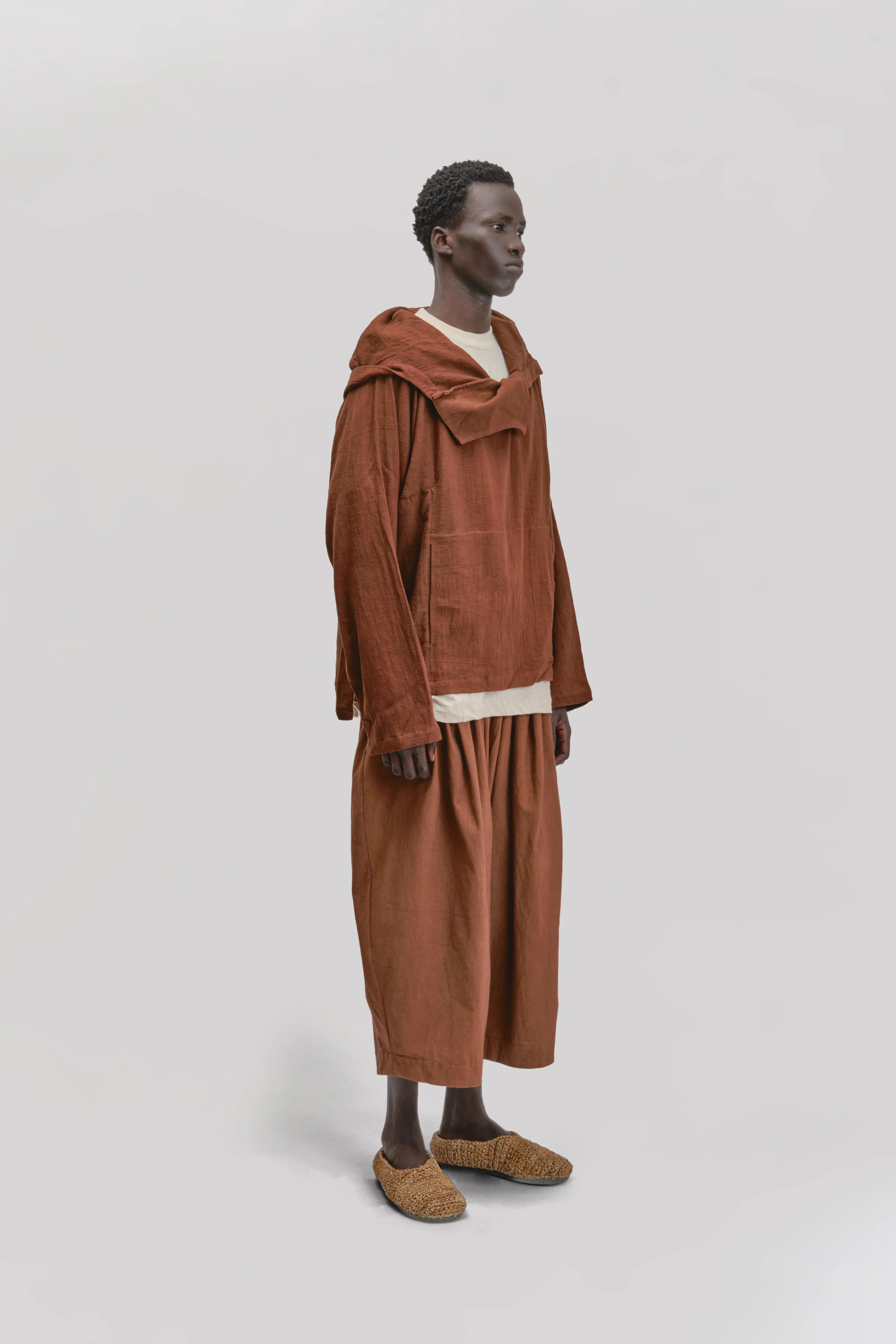 Fisherman Hoodie – Handloom Kala Cotton – Brown sold by Gathering product image thumbnail 2