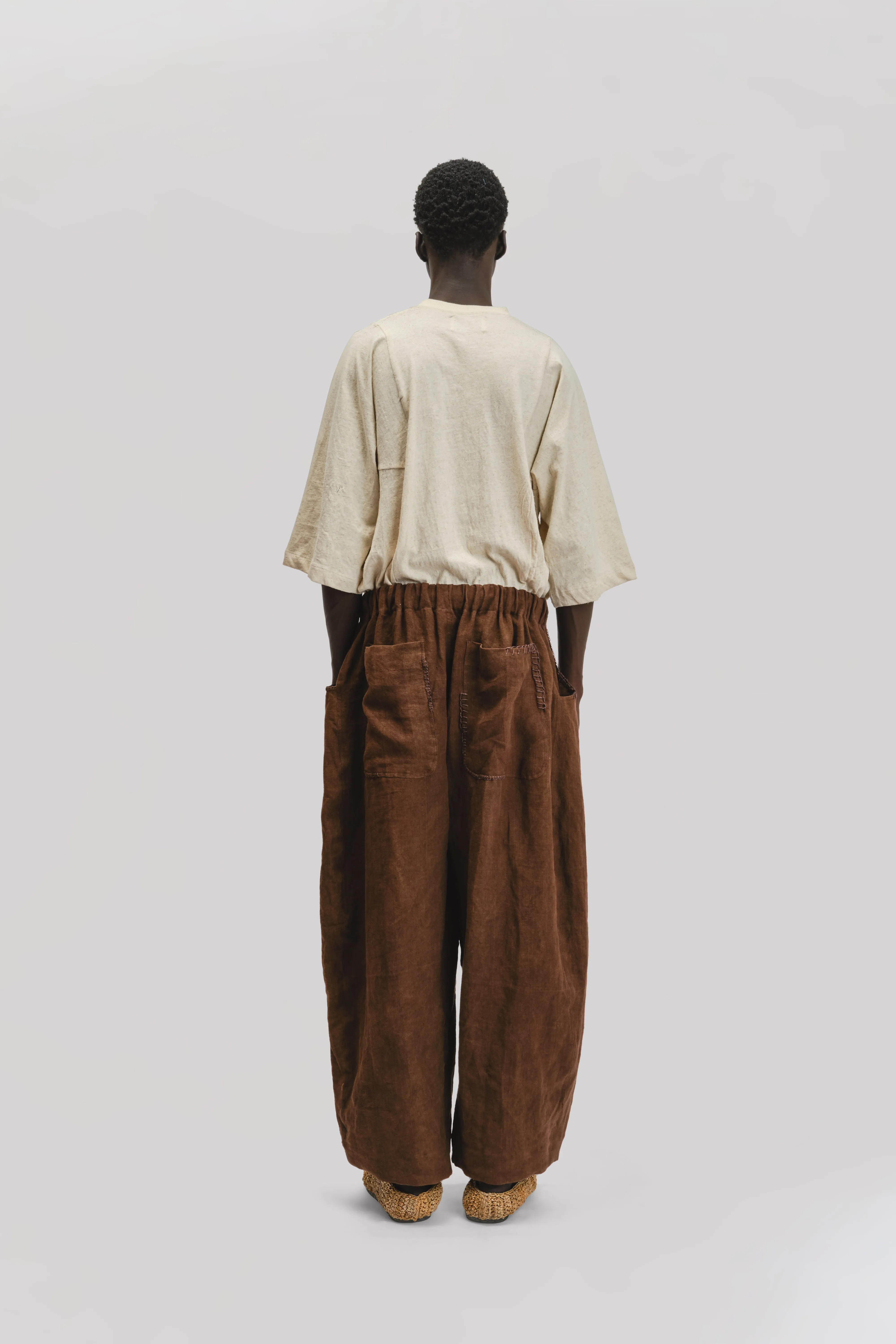 Fisherman Pant - Japanese Stonewashed Linen - Brown sold by Gathering product image thumbnail 3