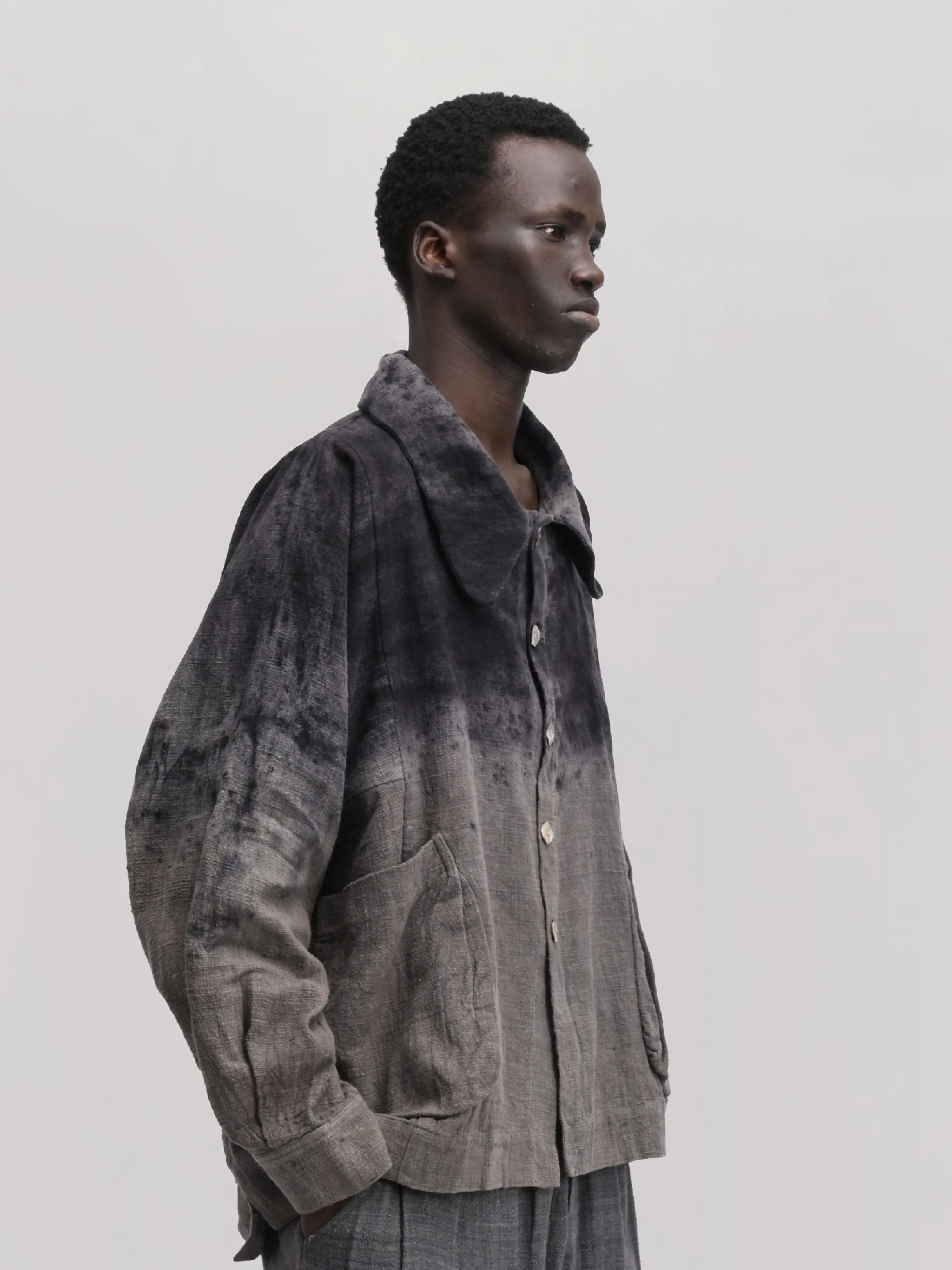Farmer Jacket – Indigenous Cotton – Dyed Black & Grey sold by Gathering product image thumbnail 3