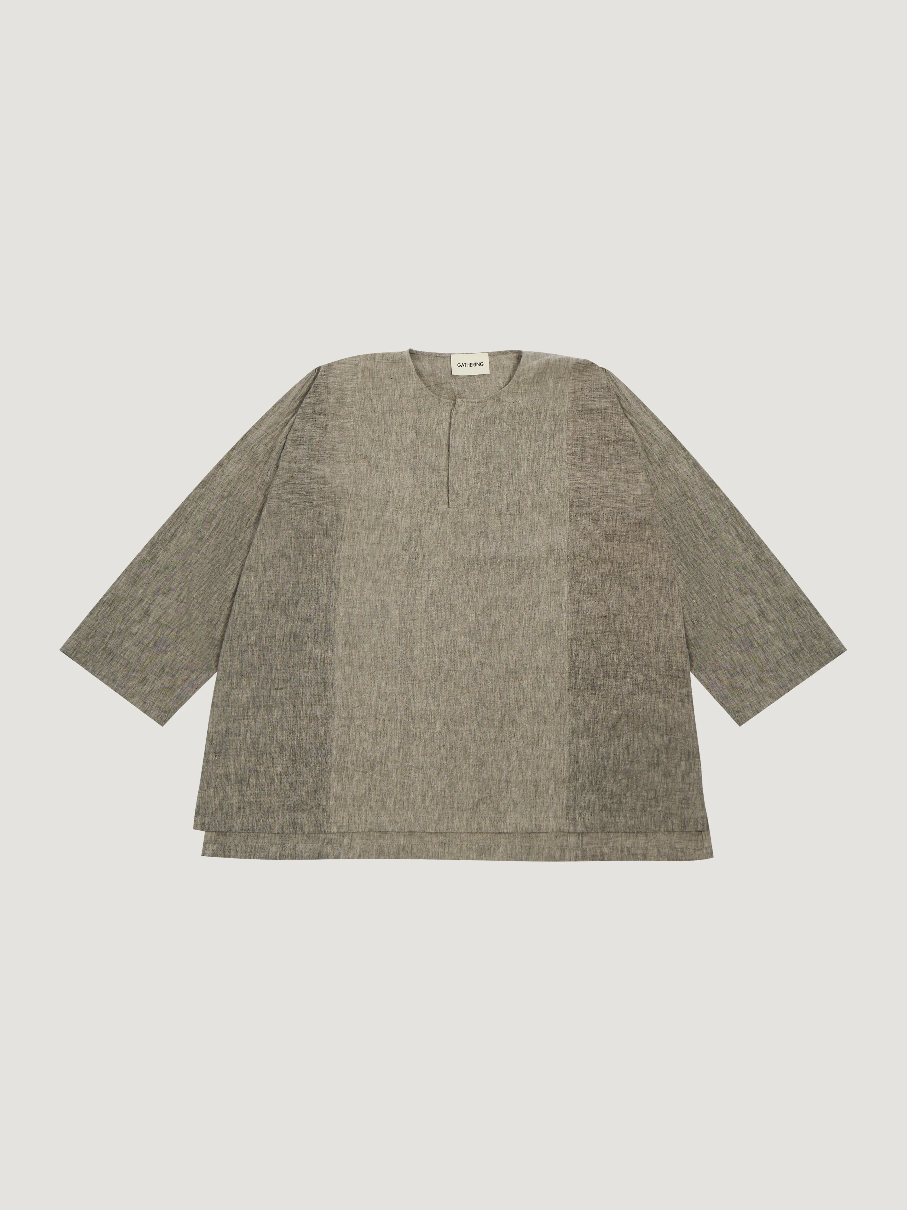 Fisherman Shirt – Handwoven Kala Cotton – Earthy Beige sold by Gathering product image thumbnail 4
