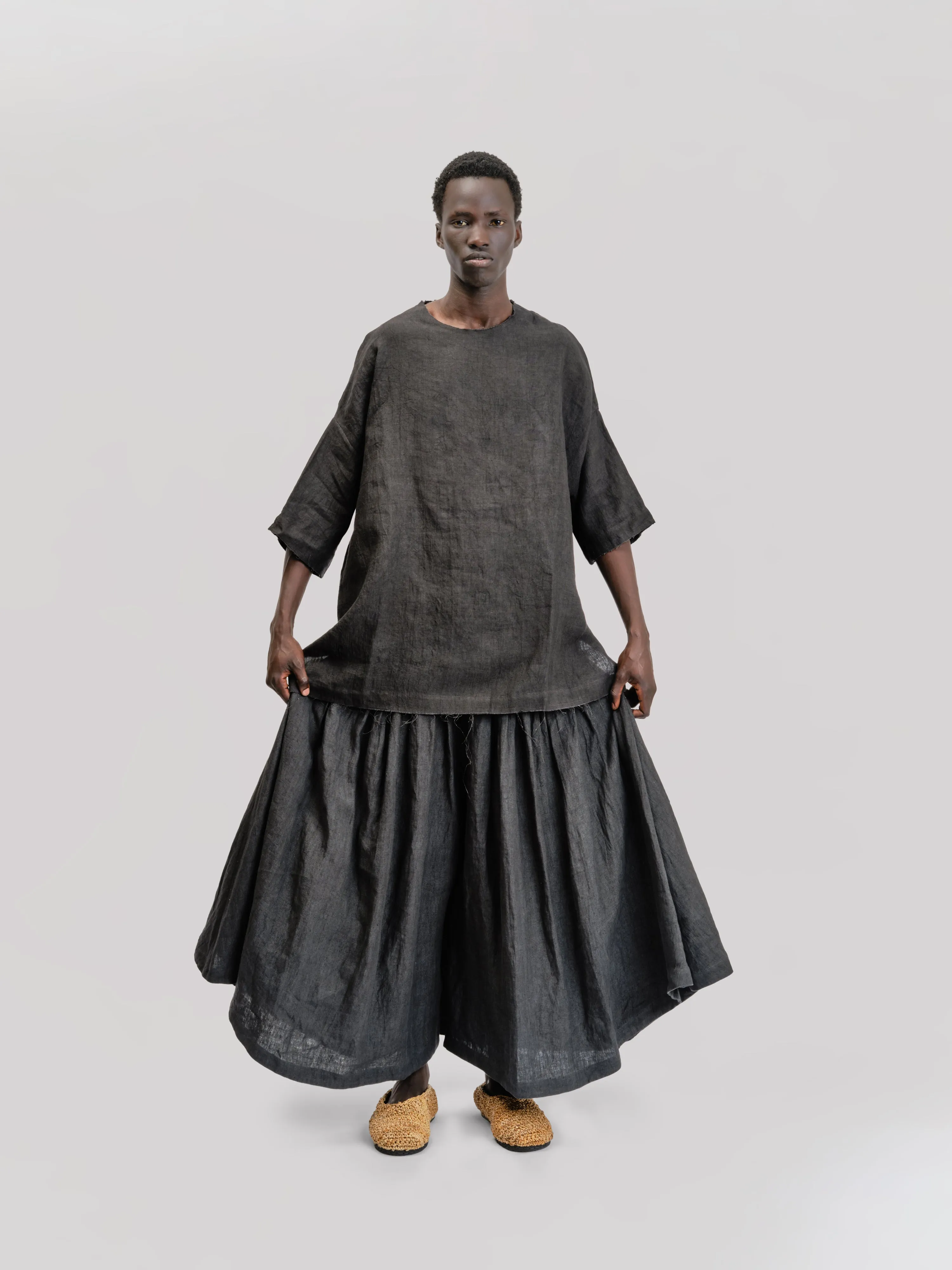 Bedouin Pant - Japanese Stonewashed Linen - Black sold by Gathering product image thumbnail 2