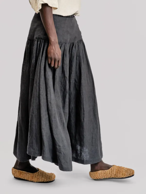 Bedouin Pant - Japanese Stonewashed Linen - Black made by Gathering