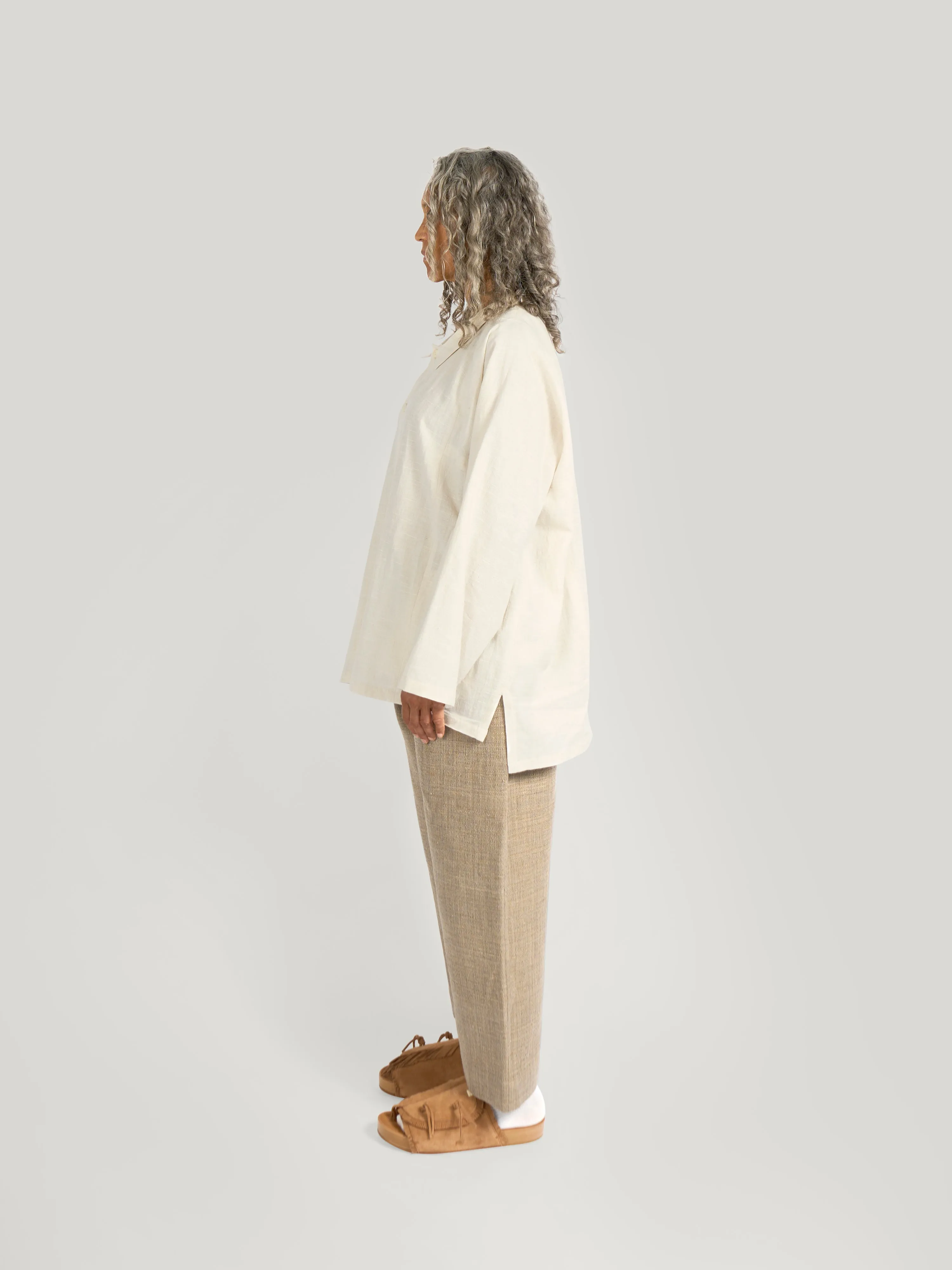 Farmer Pant – Handwoven Silk & Cotton – Beige sold by Gathering product image thumbnail 3