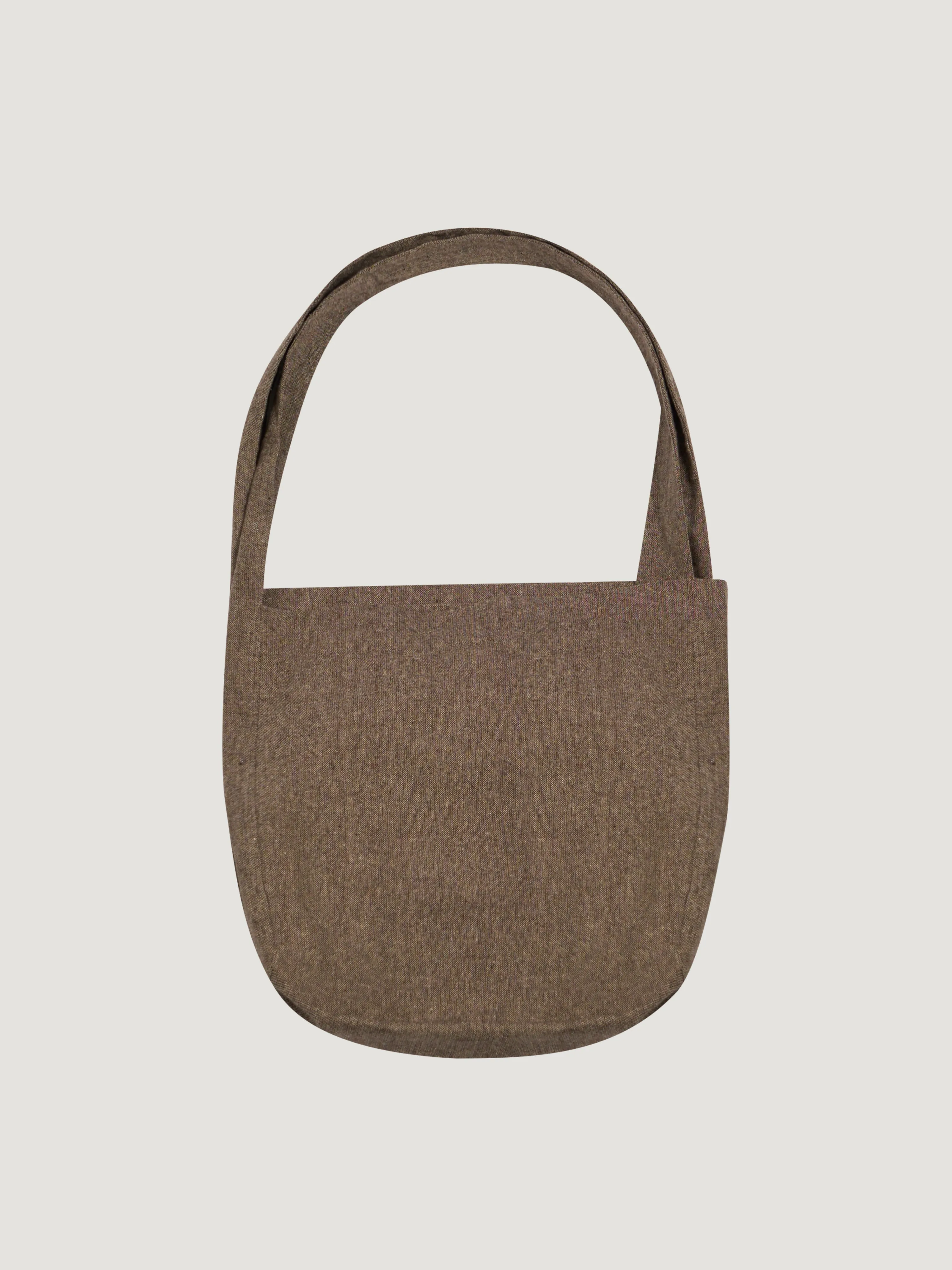 Double Tote Bag – Antique Herringbone Wool – Brownish Taupe sold by Gathering product image thumbnail 3