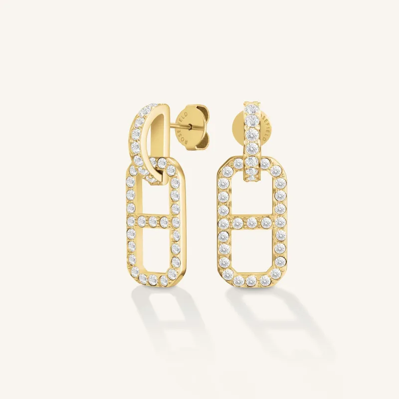 Crystal Octagon Earrings made by Rosefield
