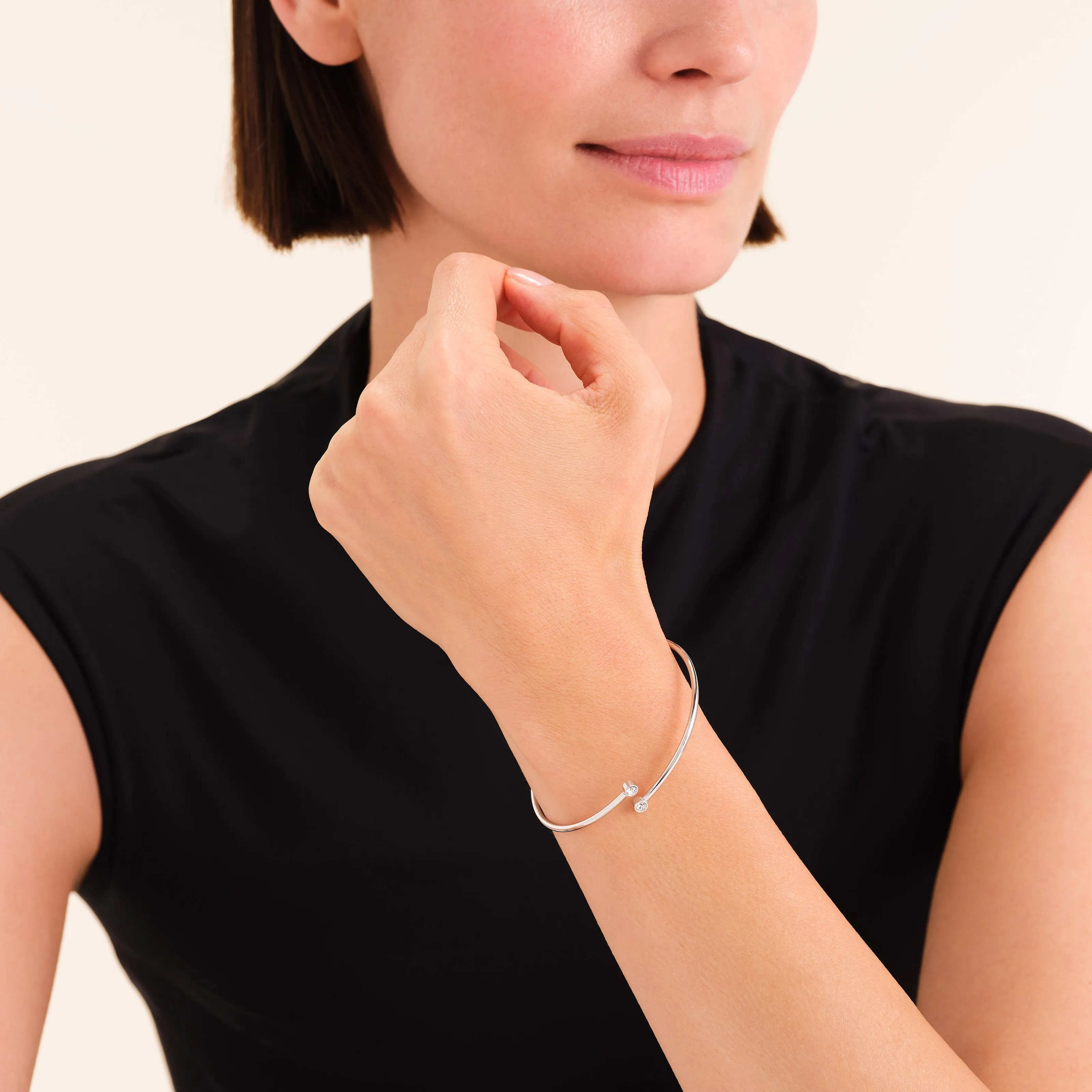 Double Crystal Bangle sold by Rosefield product image thumbnail 5