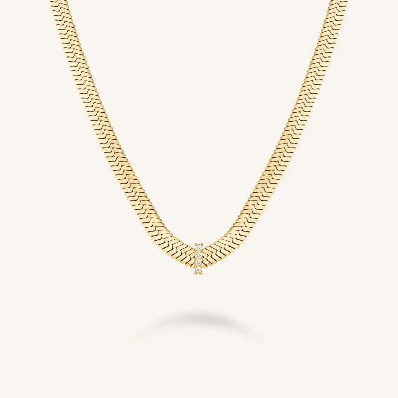 Crystal Snake Necklace sold by Rosefield