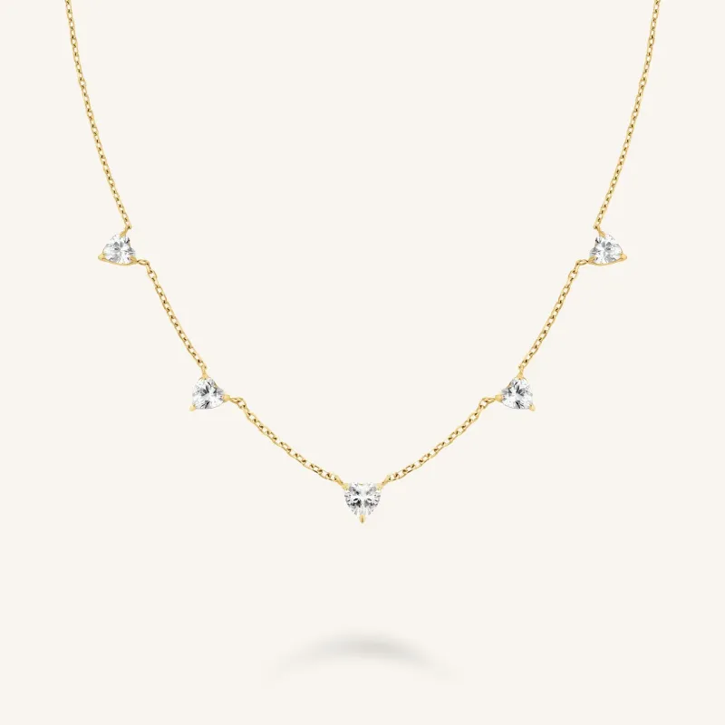 Row Hearts Necklace sold by Rosefield