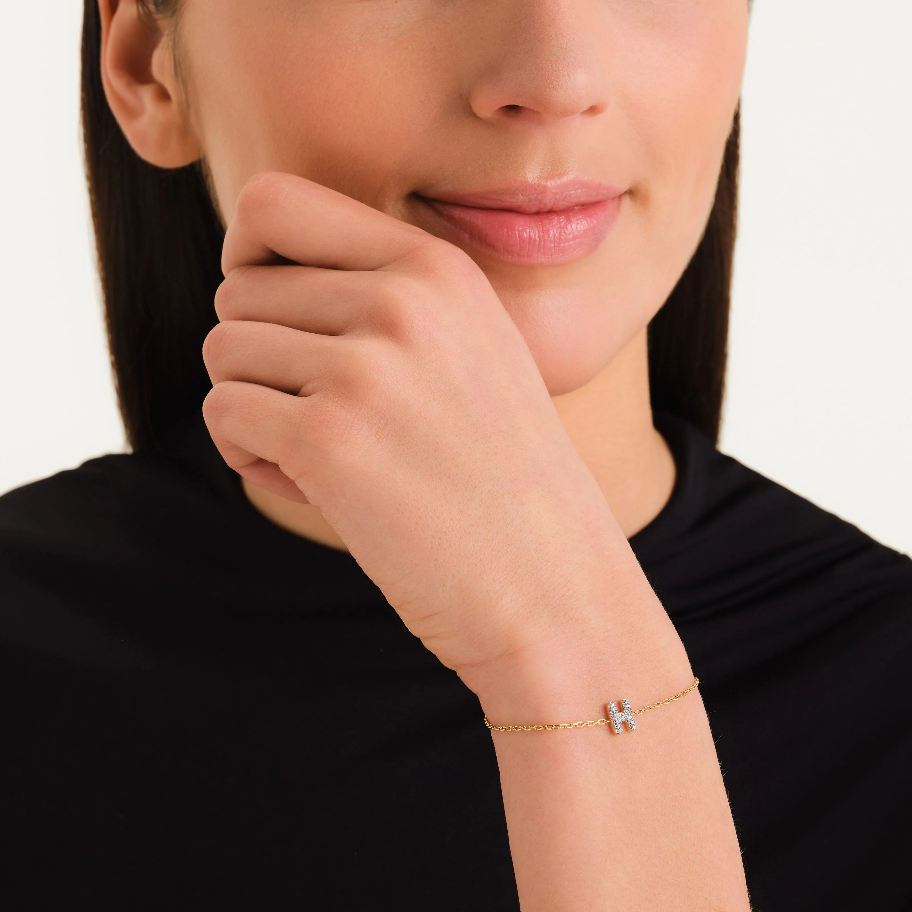 Crystal Letter H Bracelet sold by Rosefield product image thumbnail 2