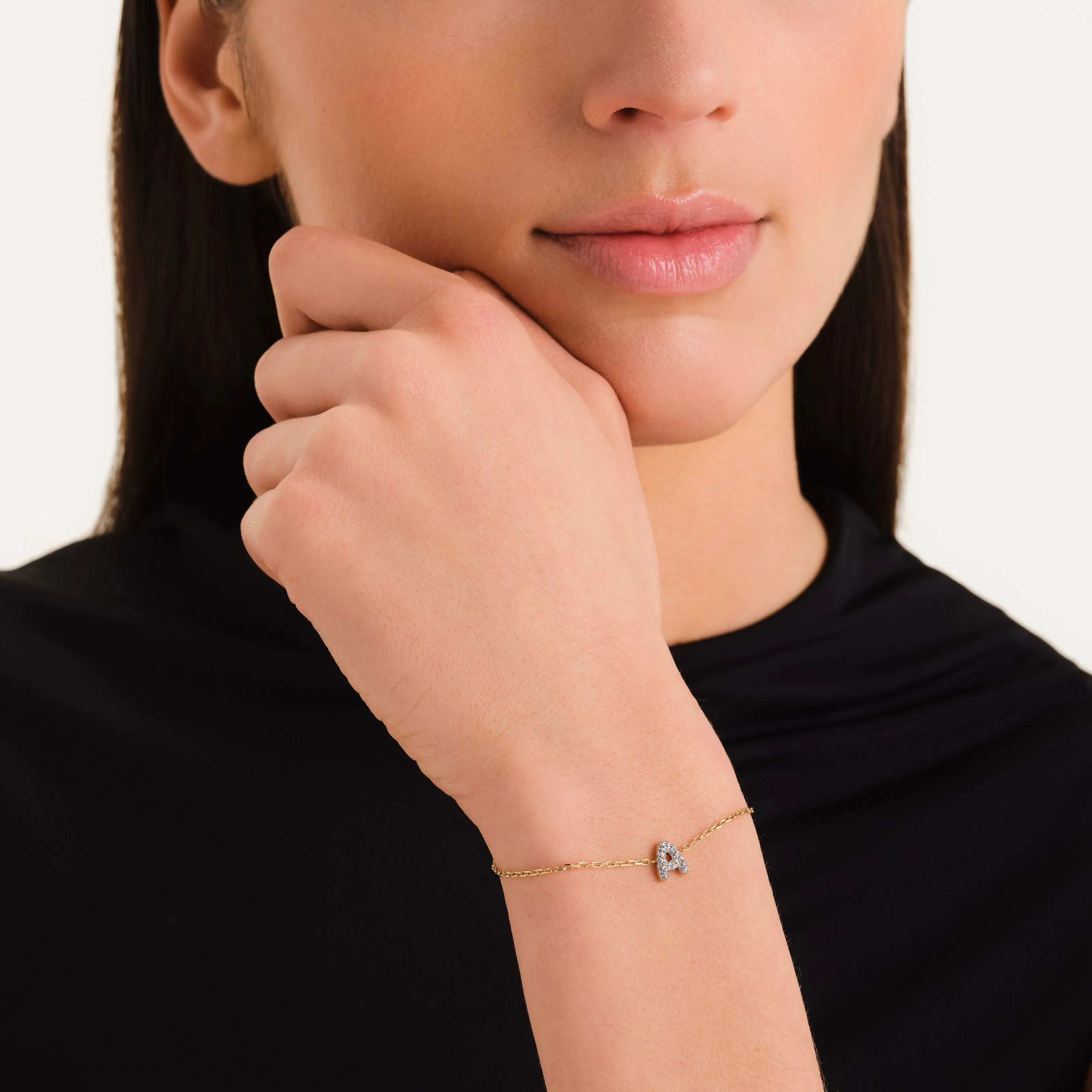 Crystal Letter A Bracelet sold by Rosefield product image thumbnail 2