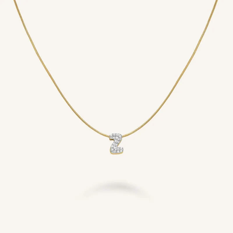 Crystal Letter Z Necklace sold by Rosefield