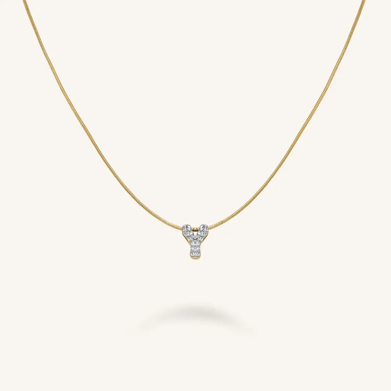 Crystal Letter Y Necklace sold by Rosefield