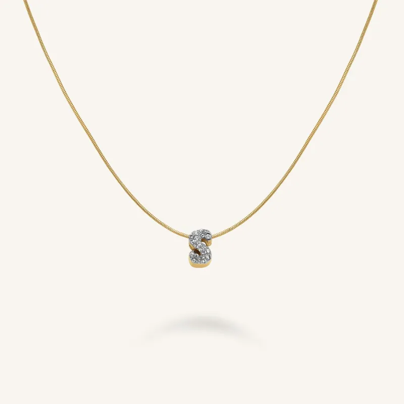 Crystal Letter S Necklace sold by Rosefield
