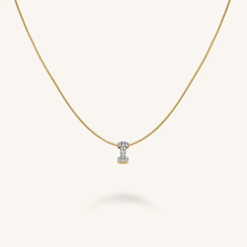 Crystal Letter I Necklace sold by Rosefield