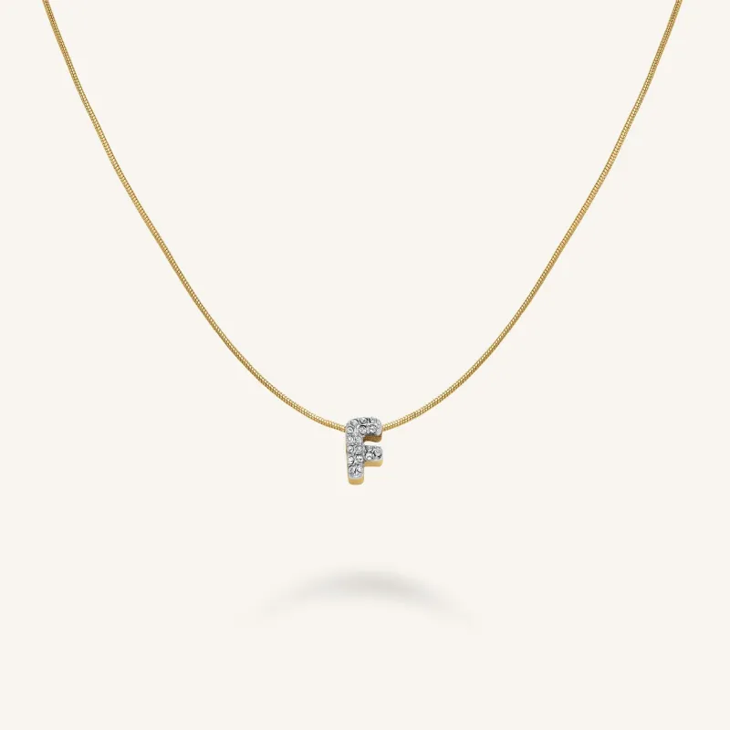Crystal Letter F Necklace sold by Rosefield