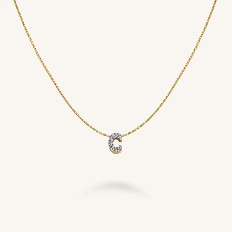 Crystal Letter C Necklace sold by Rosefield