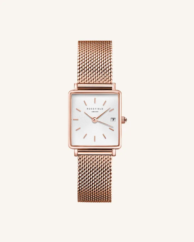 Boxy XS Rose Gold Mesh sold by Rosefield