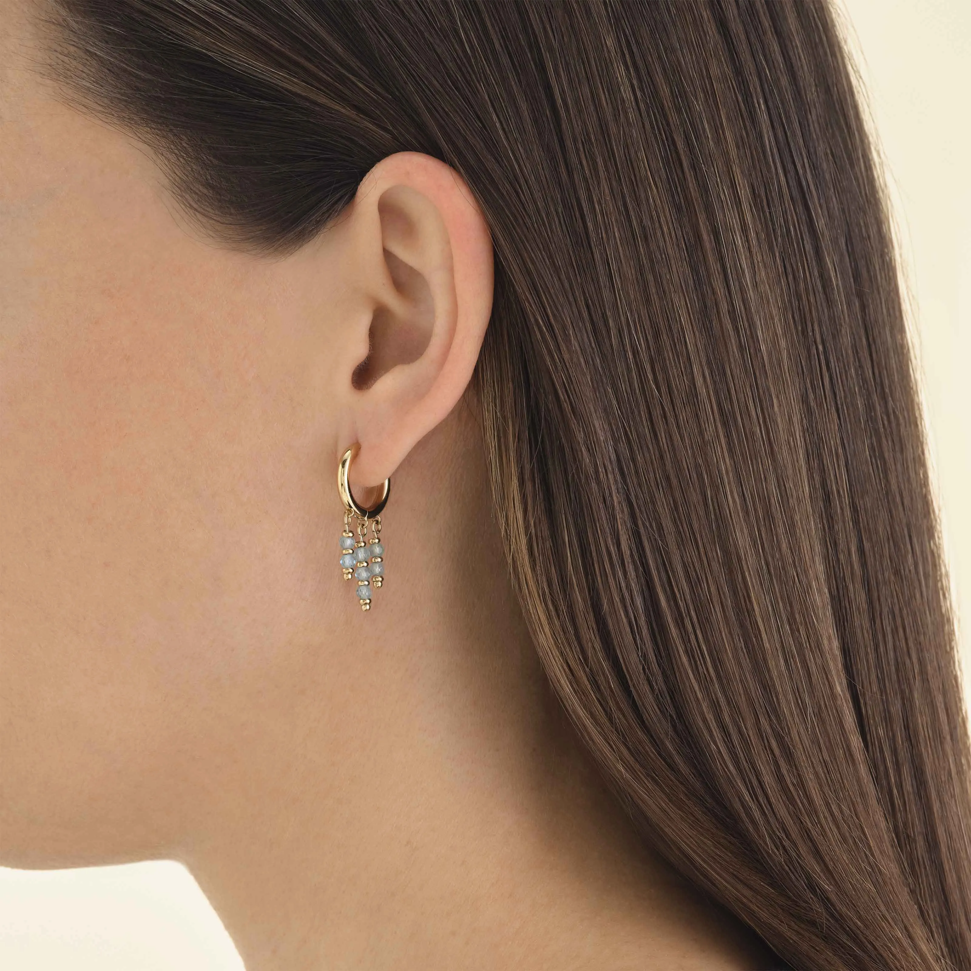 Hanging Beads Hoops Blue sold by Rosefield product image thumbnail 2