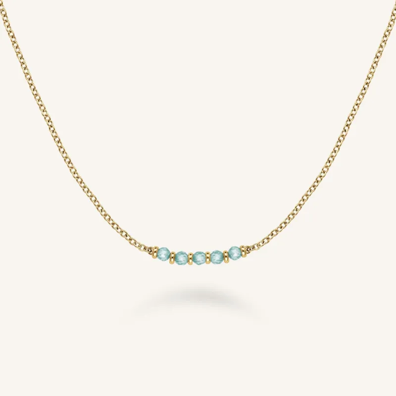 5 Stone Necklace Blue sold by Rosefield