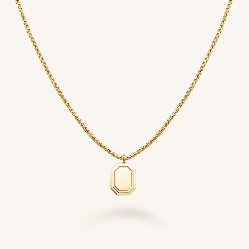 Octagon Enamel Necklace sold by Rosefield