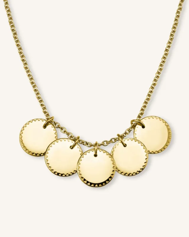 5 Coin Charm Necklace sold by Rosefield