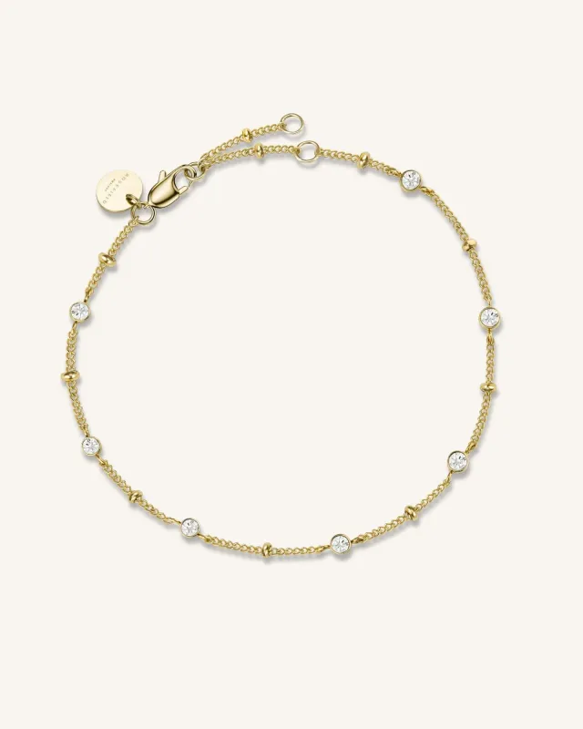 Multi Crystal Bracelet Gold sold by Rosefield
