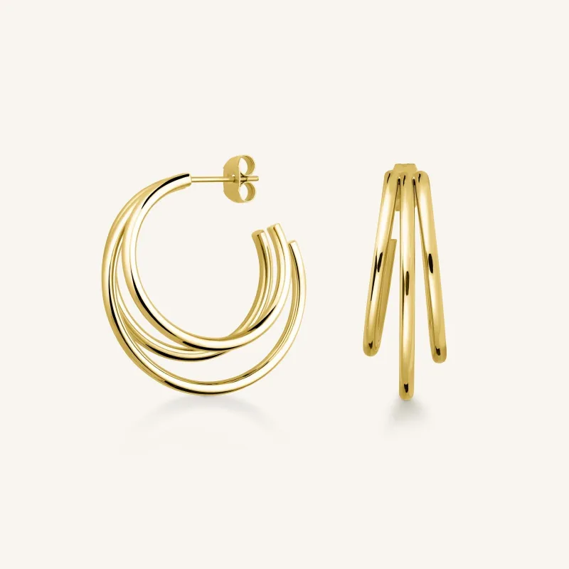 Triple Hoop Gold sold by Rosefield