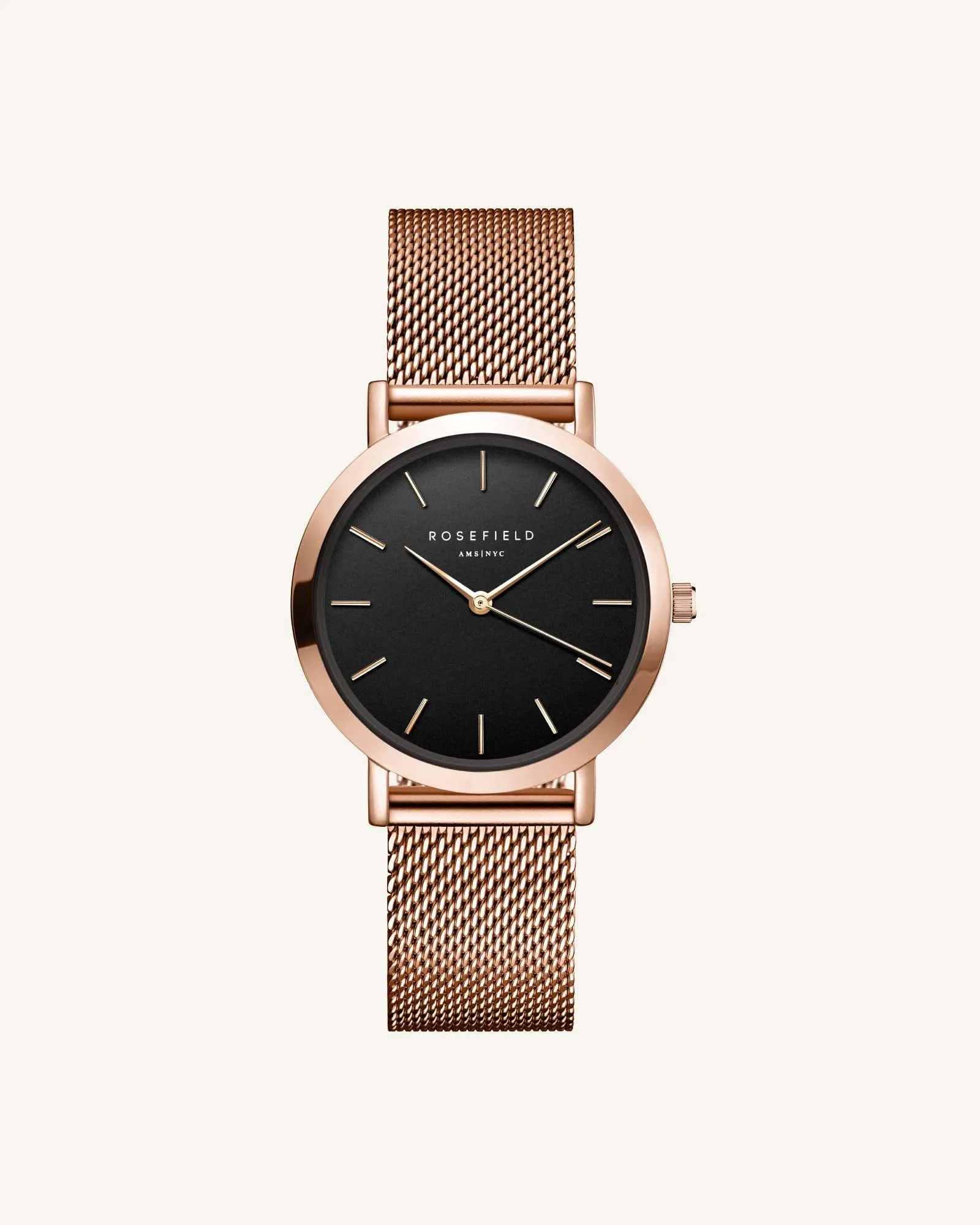 Tribeca Black Rose Gold sold by Rosefield