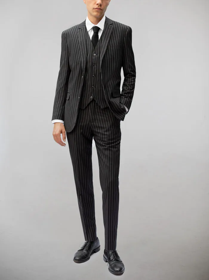 Black Pinstripe Three Piece Suit sold by Alain Dupetit